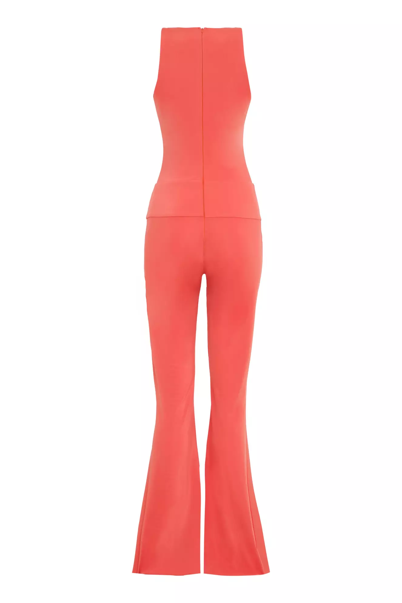 Orange Knitted Sleeveless Long Suit