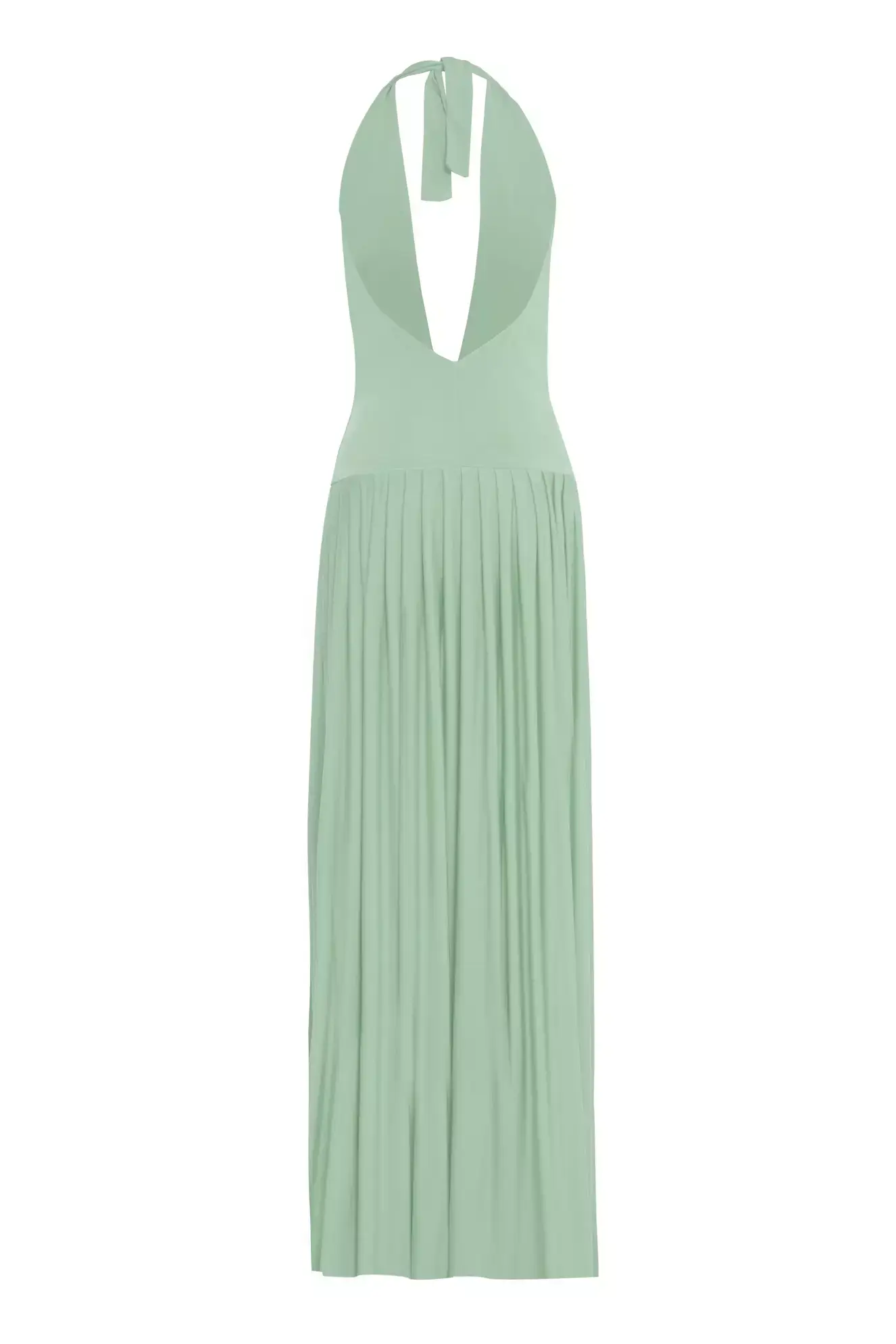 Green Knitted Sleeveless Long Dress