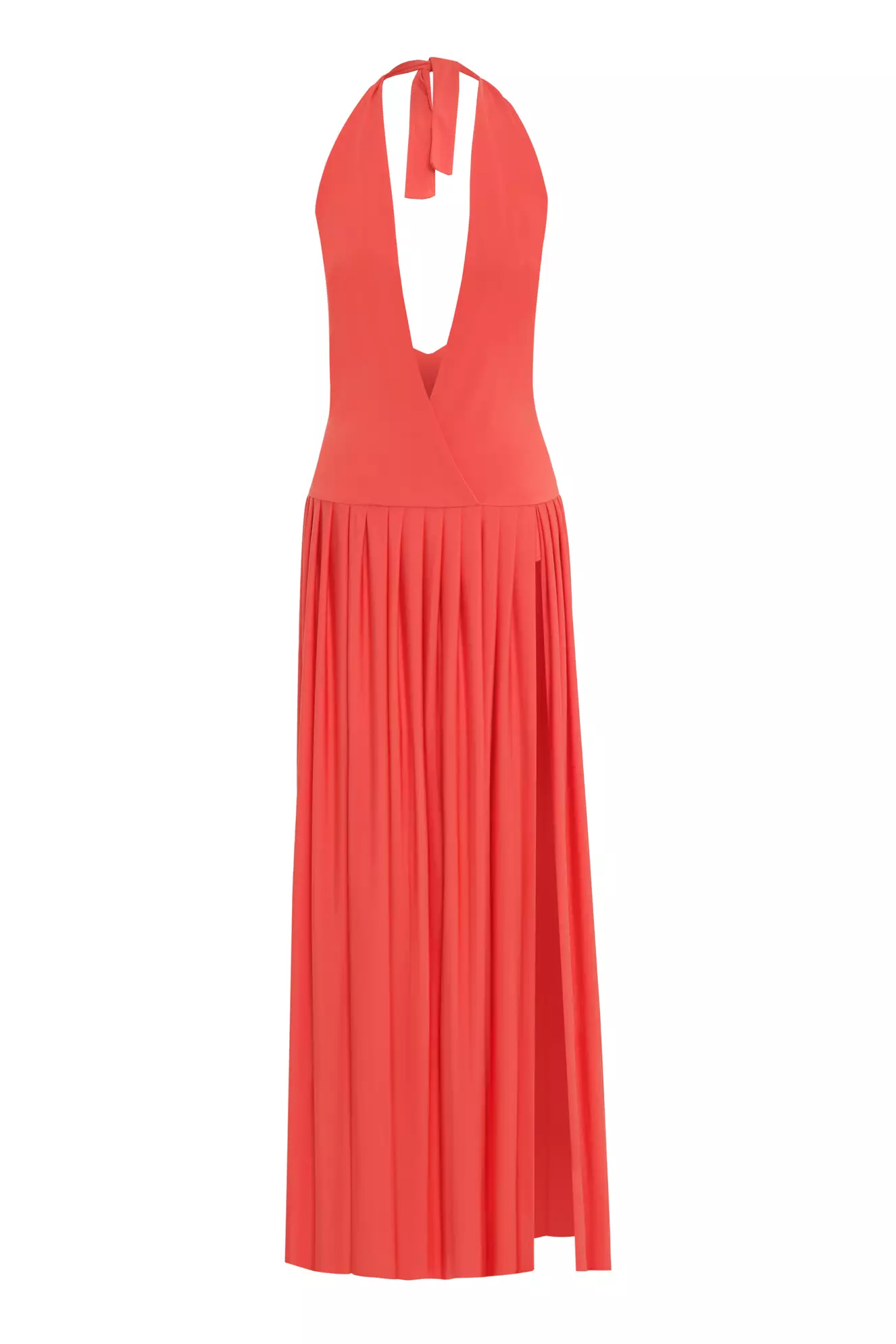 Orange Knitted Sleeveless Long Dress