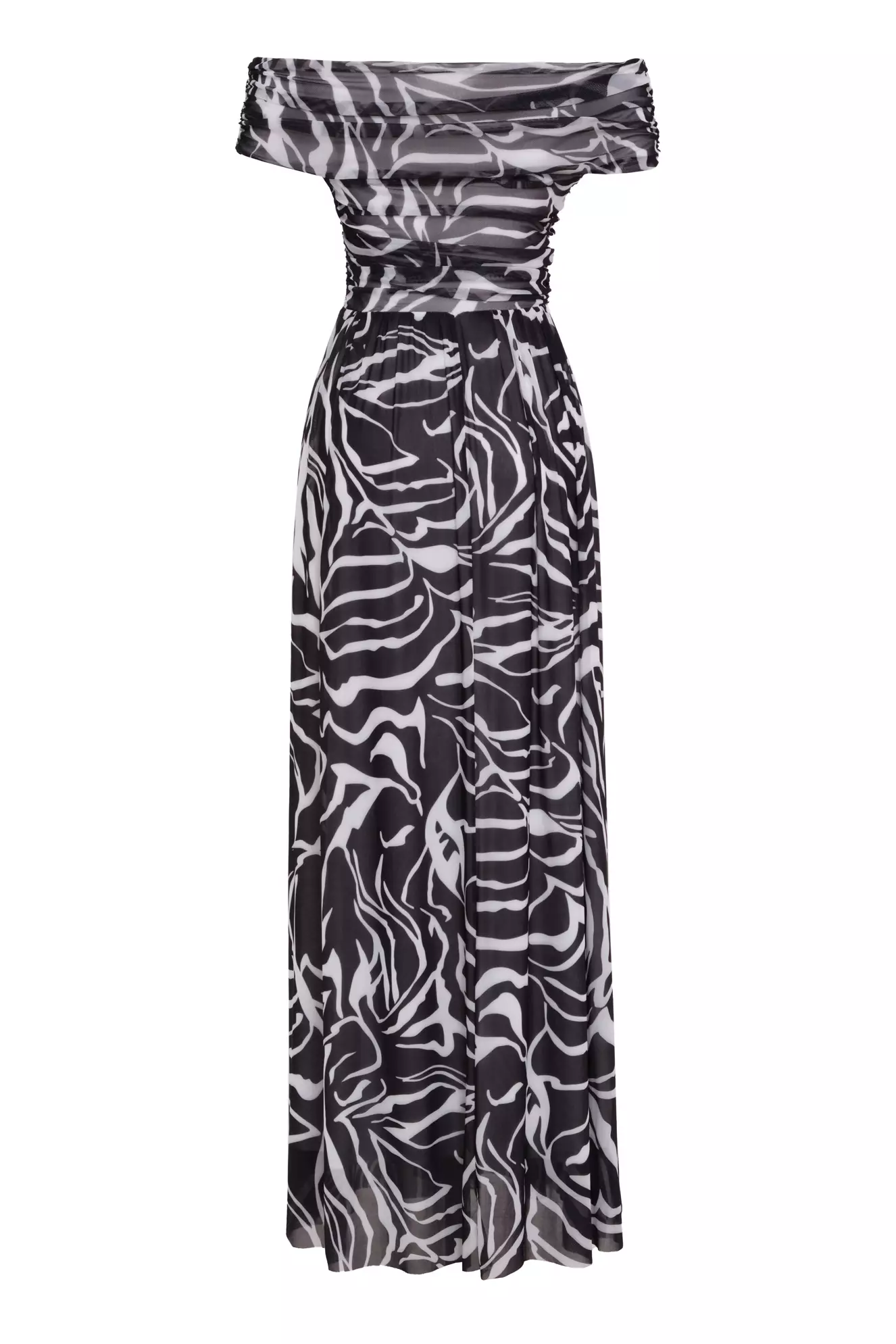 Printed Tulle Sleeveless Long Dress