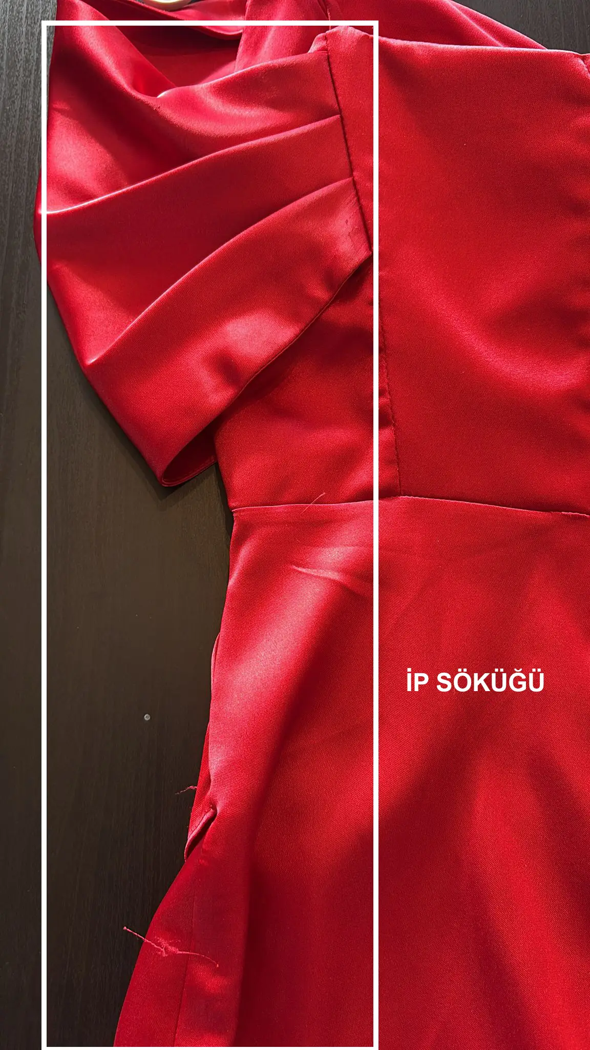 Red satin sleeveless mini dress