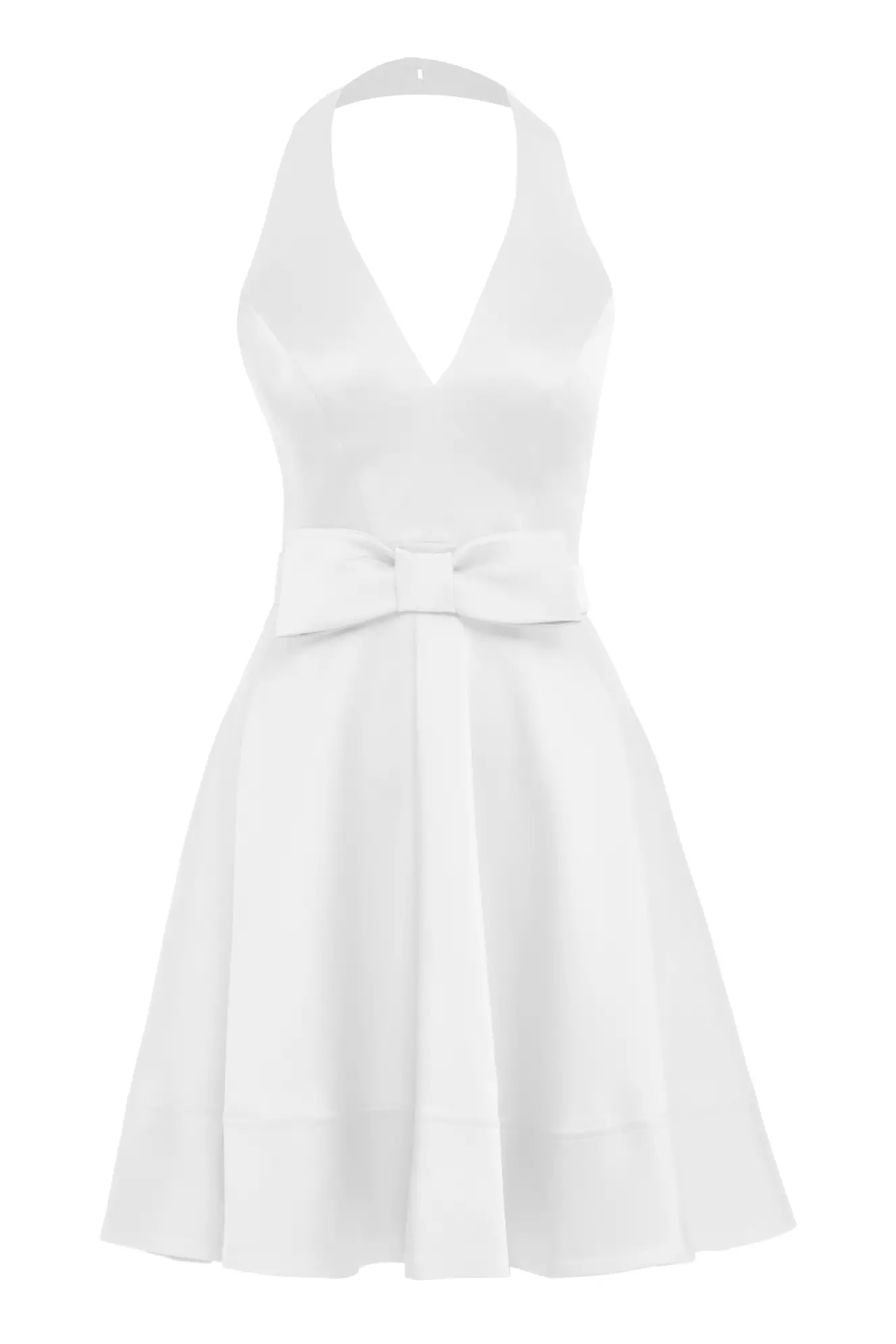 White Satin Sleeveless Mini Dress