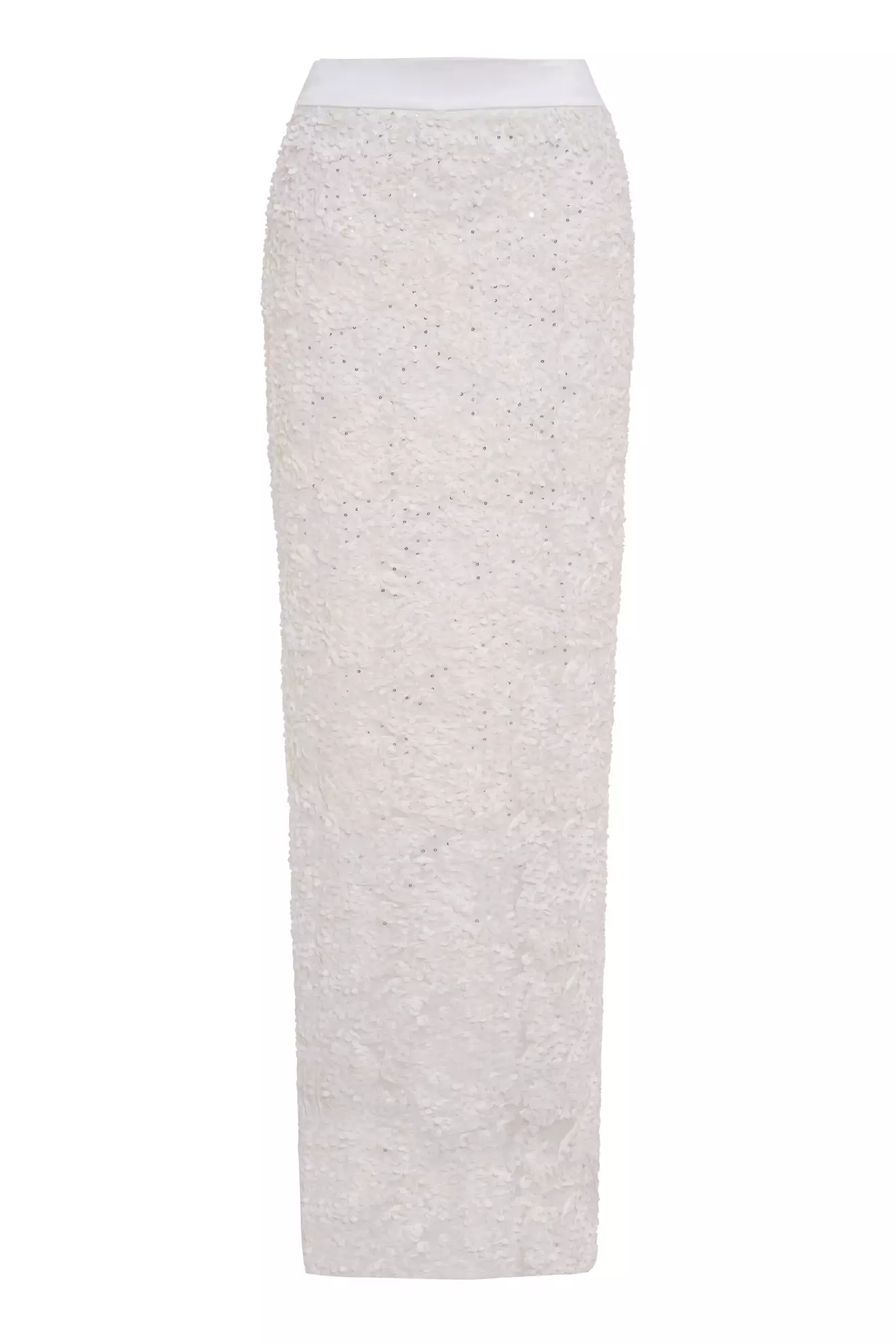 White Sequin Maxi Skirt