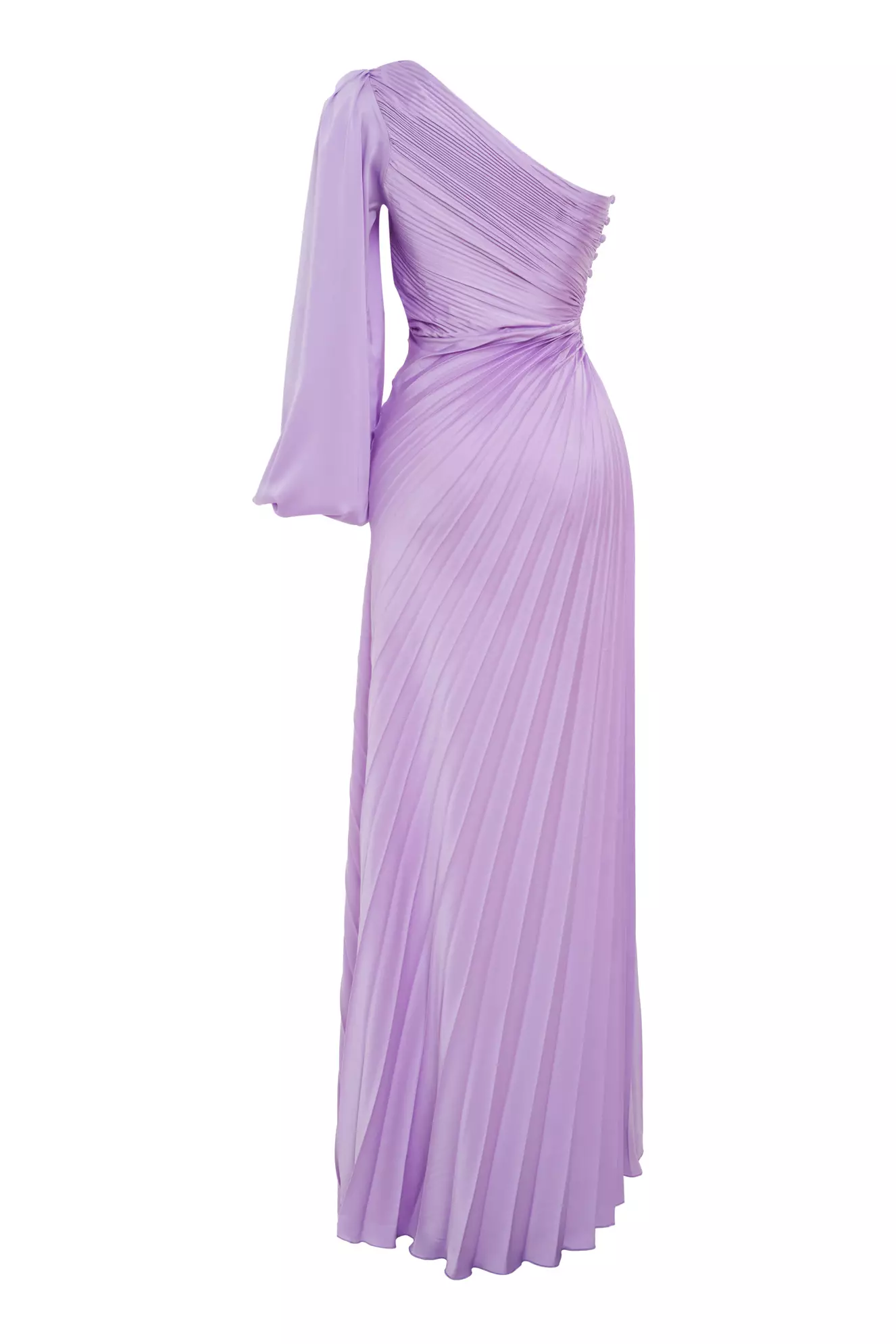 Lilac Satin One Arm Long Dress