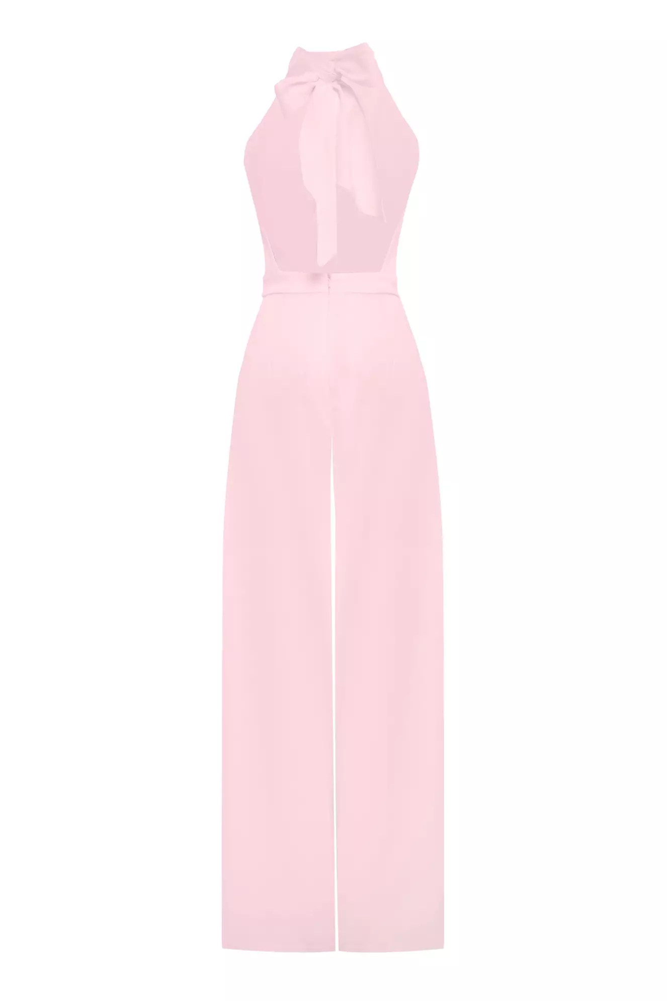Blush satin sleeveless long suit