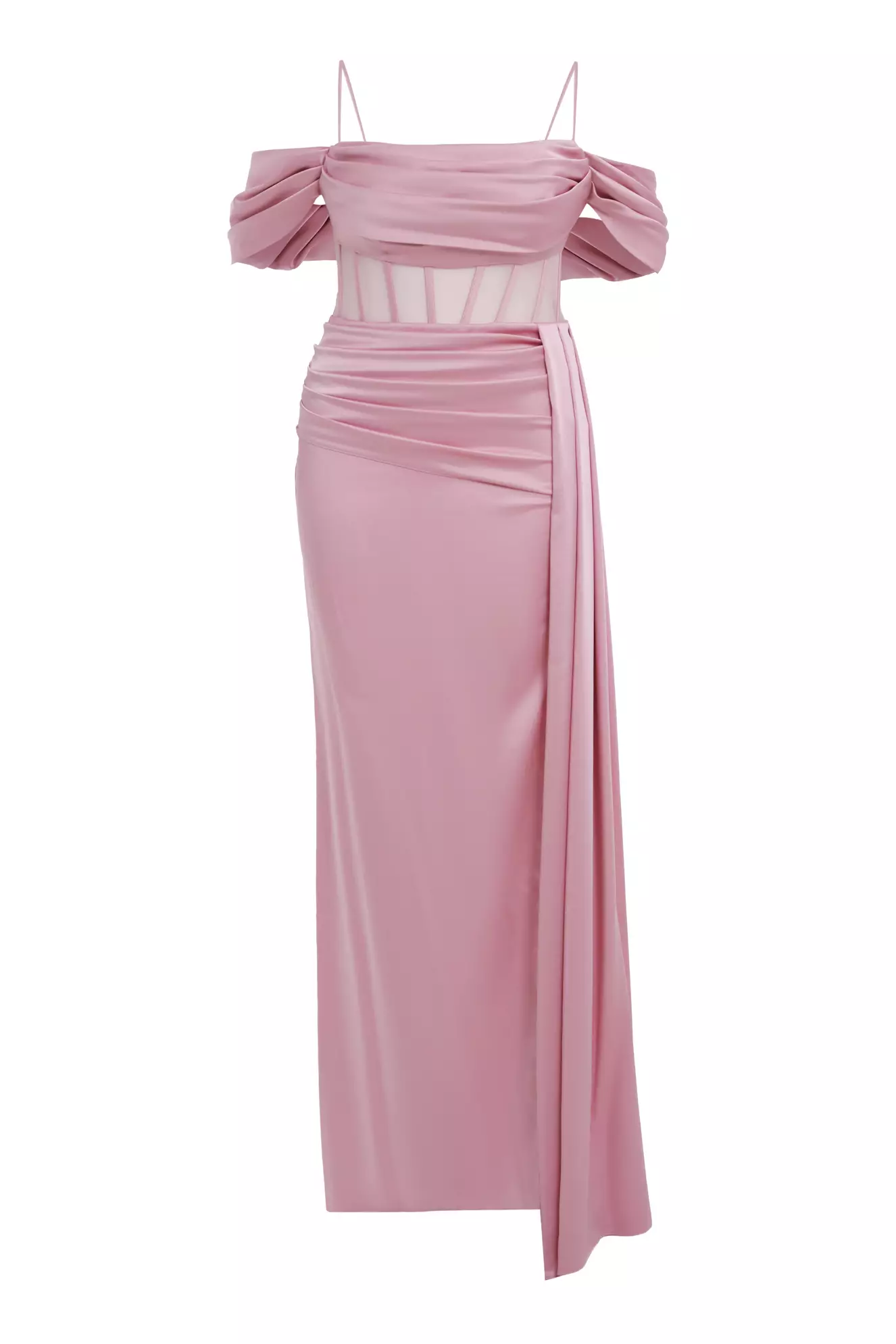 Blush Plus Size Satin Sleeveless Long Dress