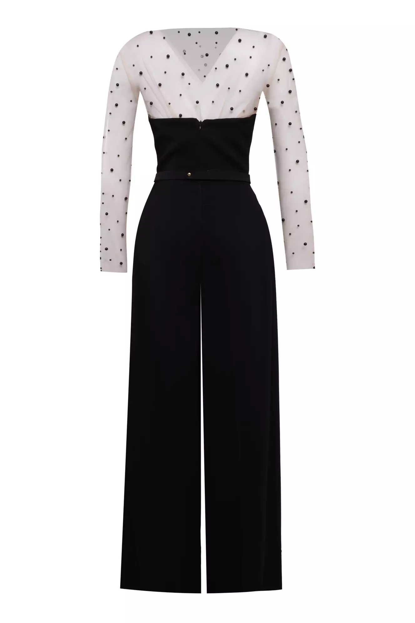 Black crepe sleeveless long suit