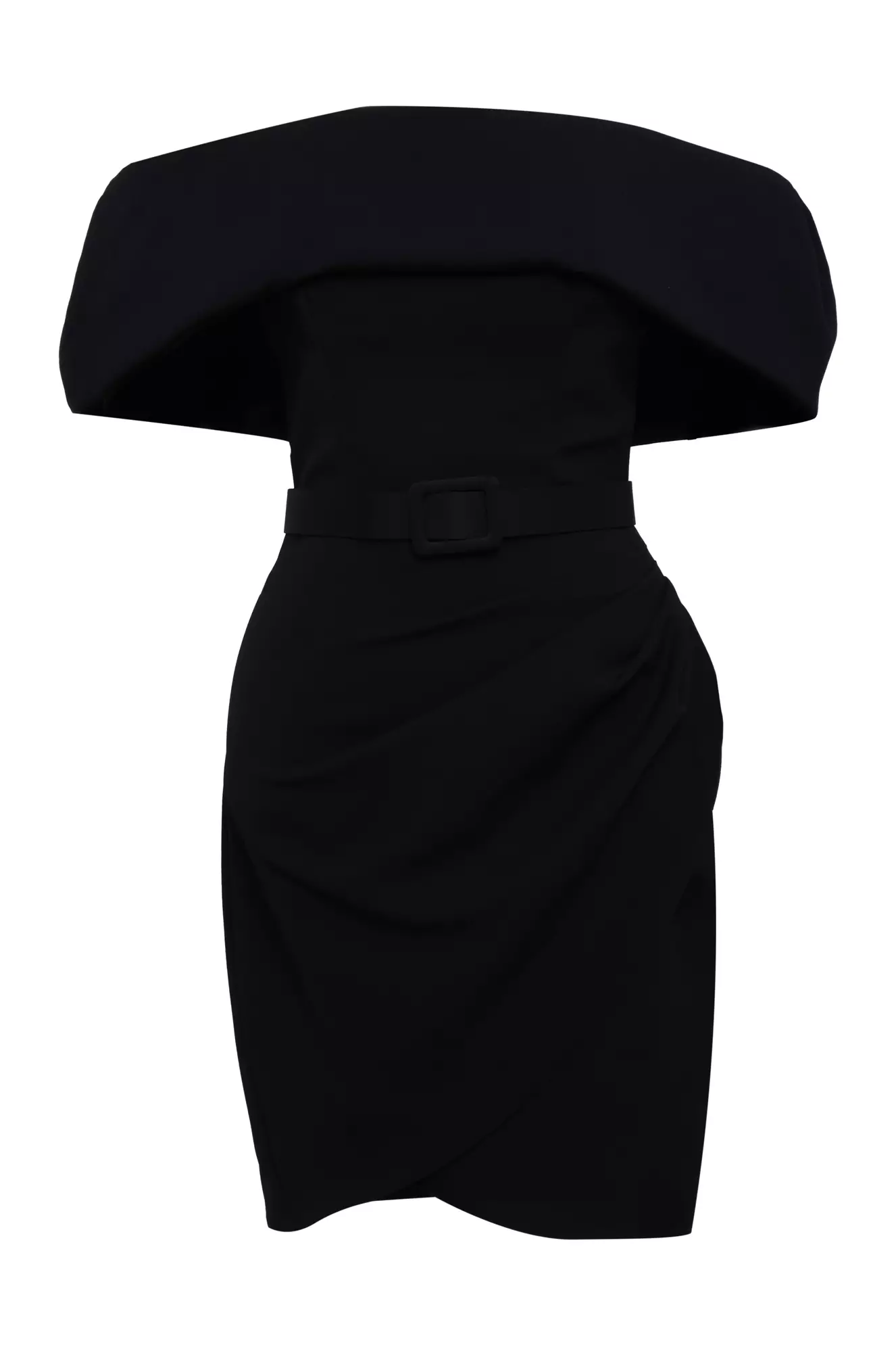 Black Crepe Sleeveless Mini Dress