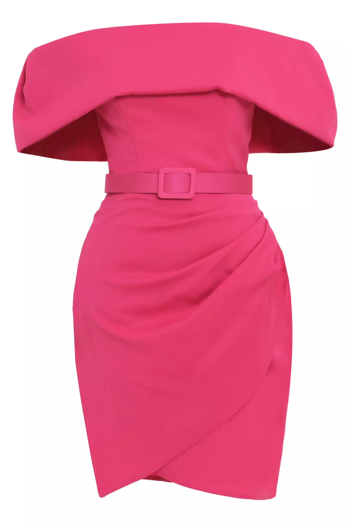Fuchsia Crepe Sleeveless Mini Dress
