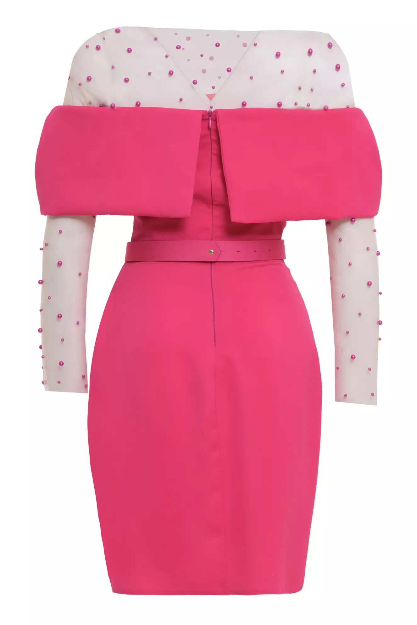 Fuchsia Crepe Sleeveless Mini Dress