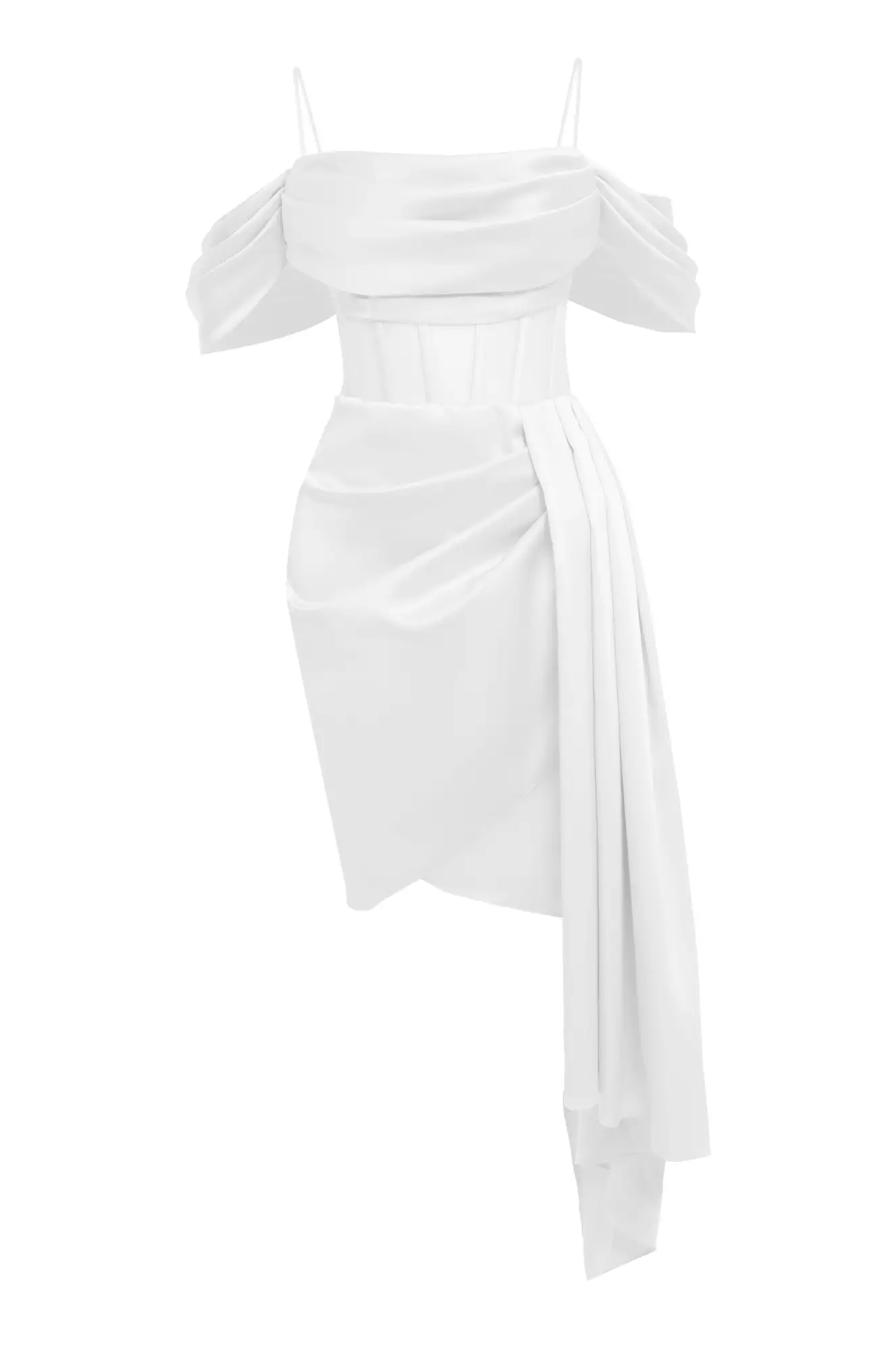 White Satin Sleeveless Mini Dress