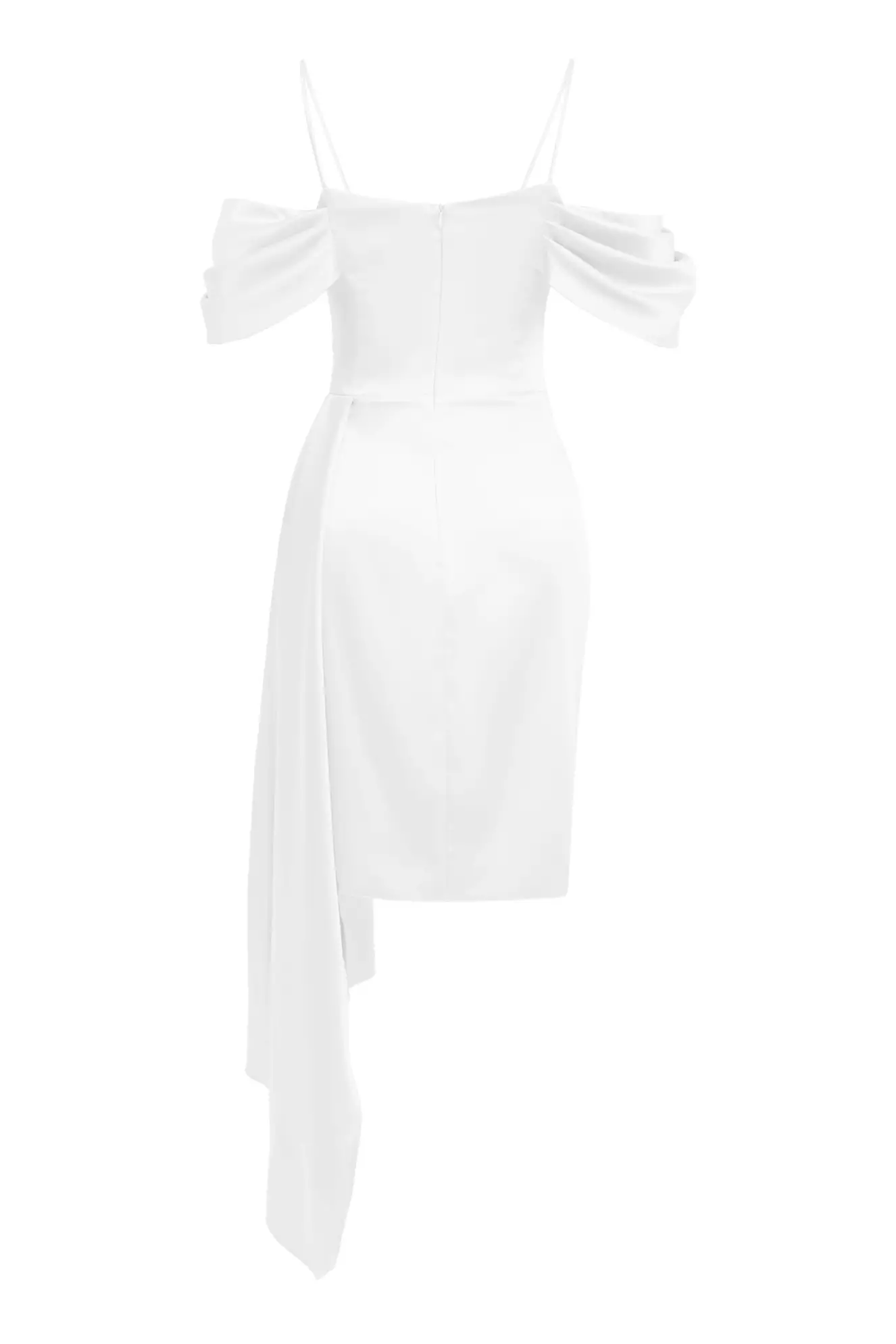 White Satin Sleeveless Mini Dress