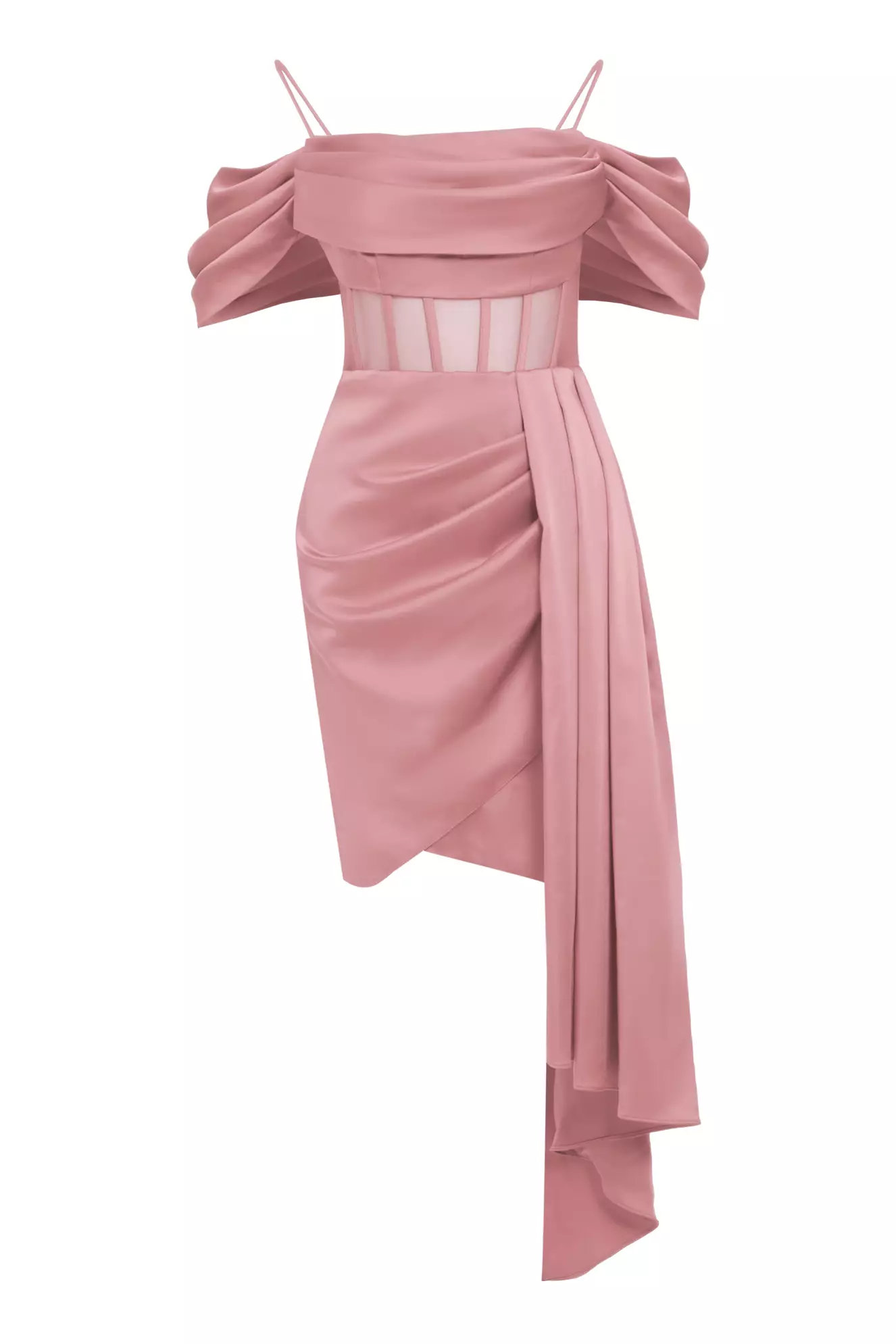 Blush Satin Sleeveless Mini Dress