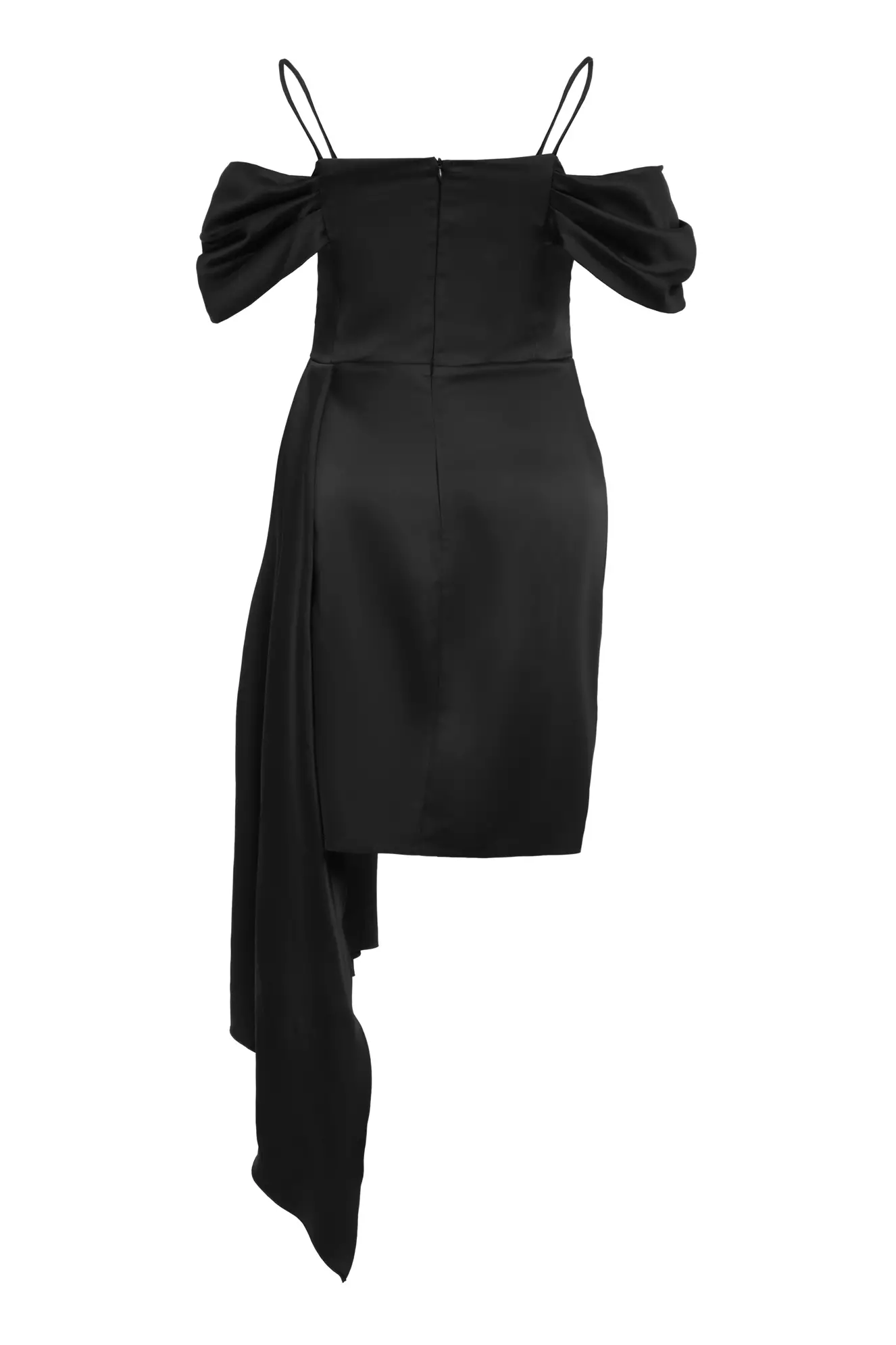 Black Plus Size Satin Sleeveless Mini Dress