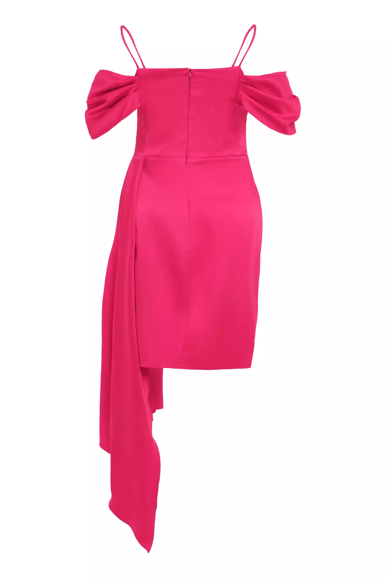 Fuchsia Plus Size Satin Sleeveless Mini Dress