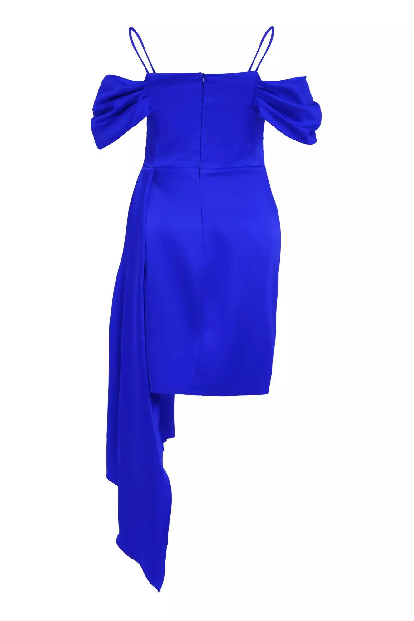 Blue Plus Size Satin Sleeveless Mini Dress