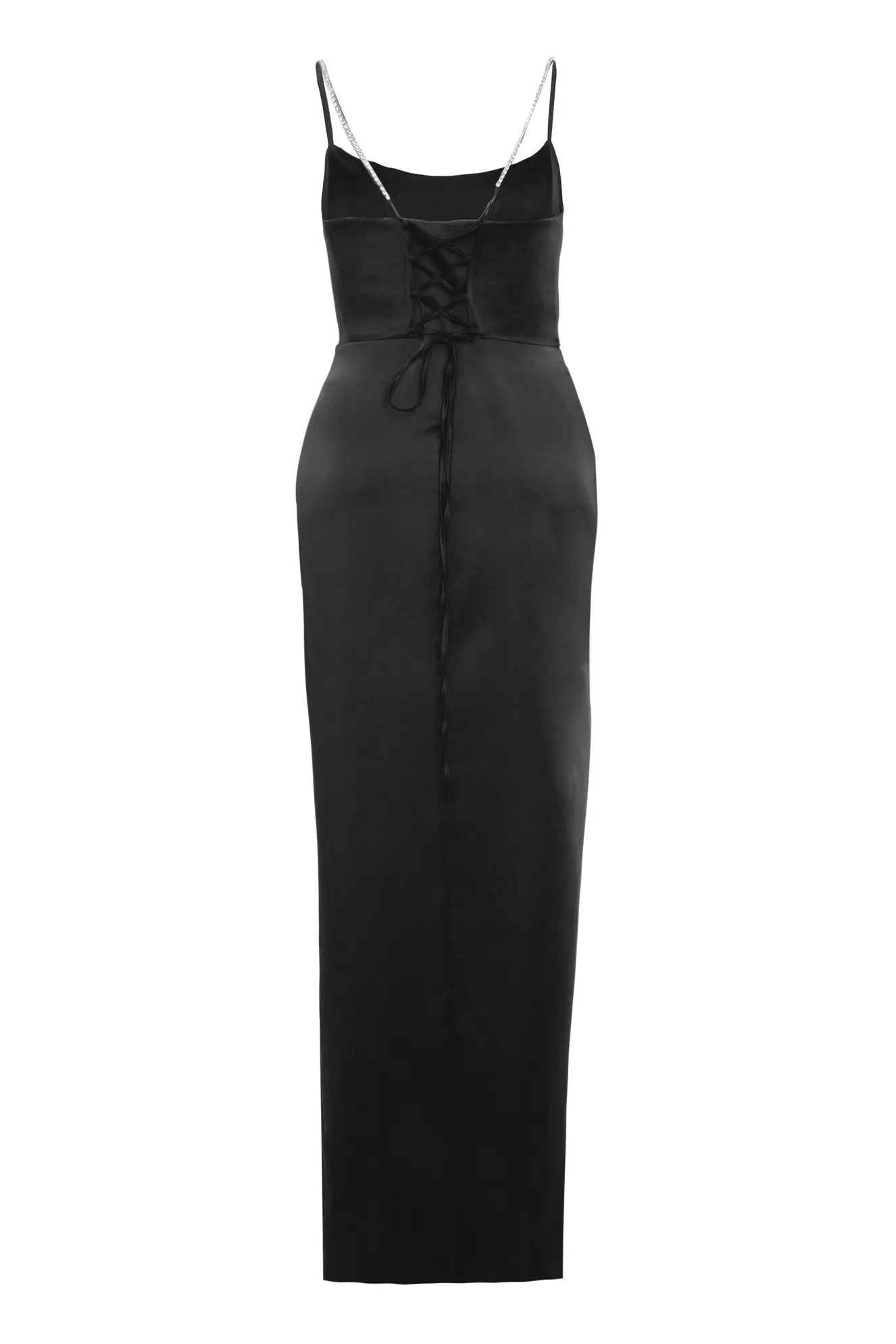 Black Plus Size Satin Sleeveless Long Dress