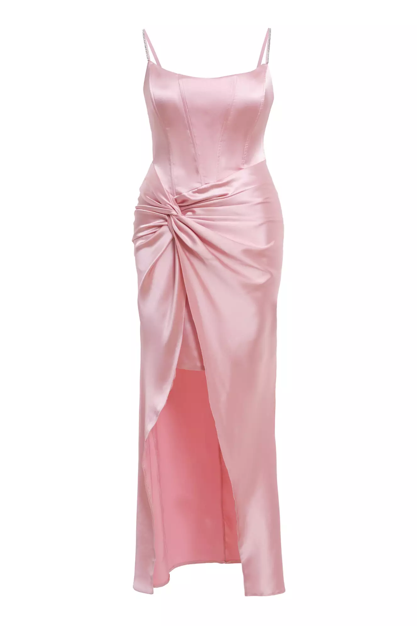 Blush Plus Size Satin Sleeveless Long Dress