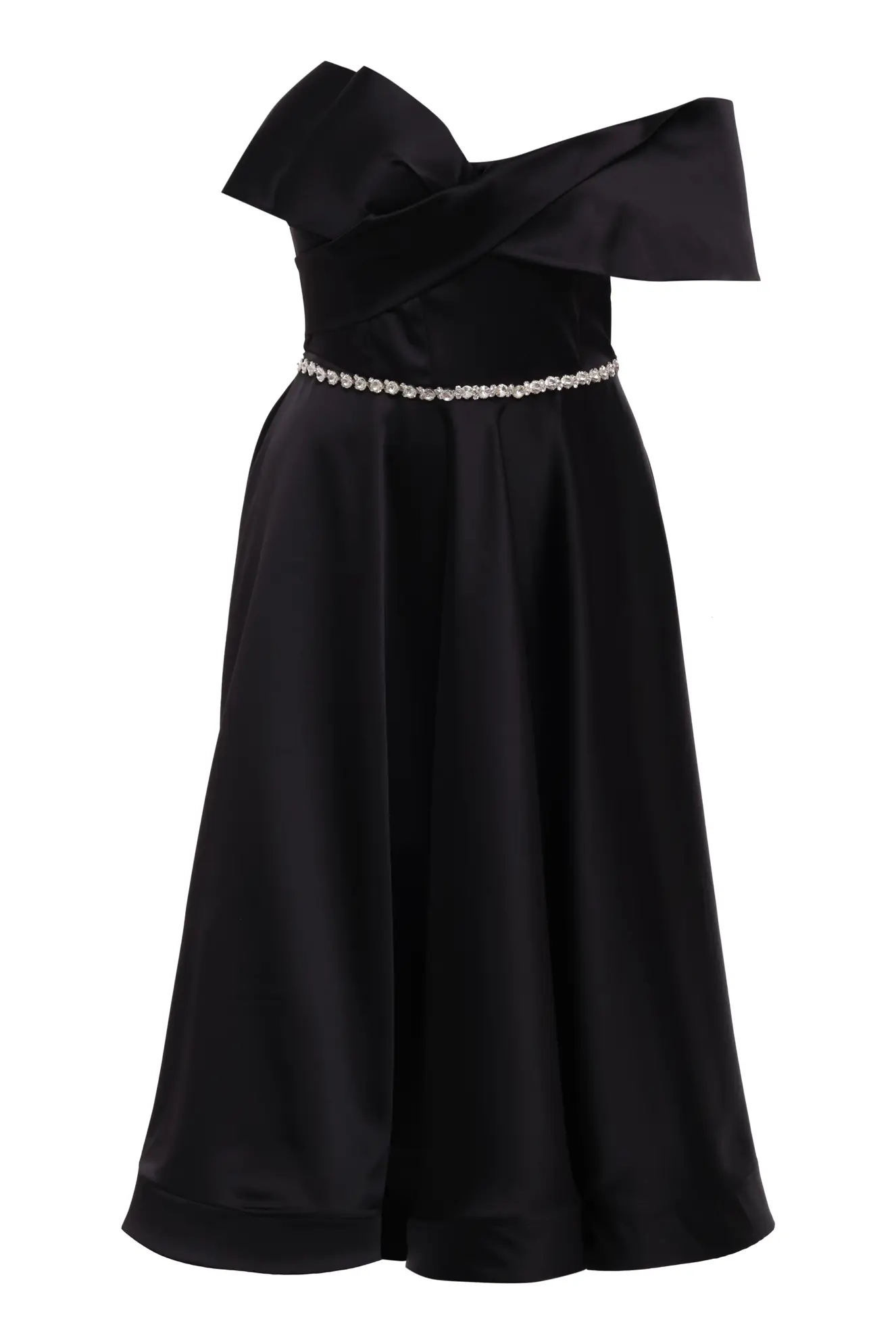 Black Plus Size Satin Sleeveless Long Dress