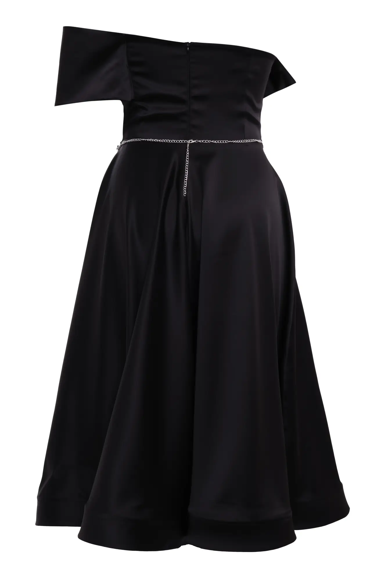 Black Plus Size Satin Sleeveless Long Dress