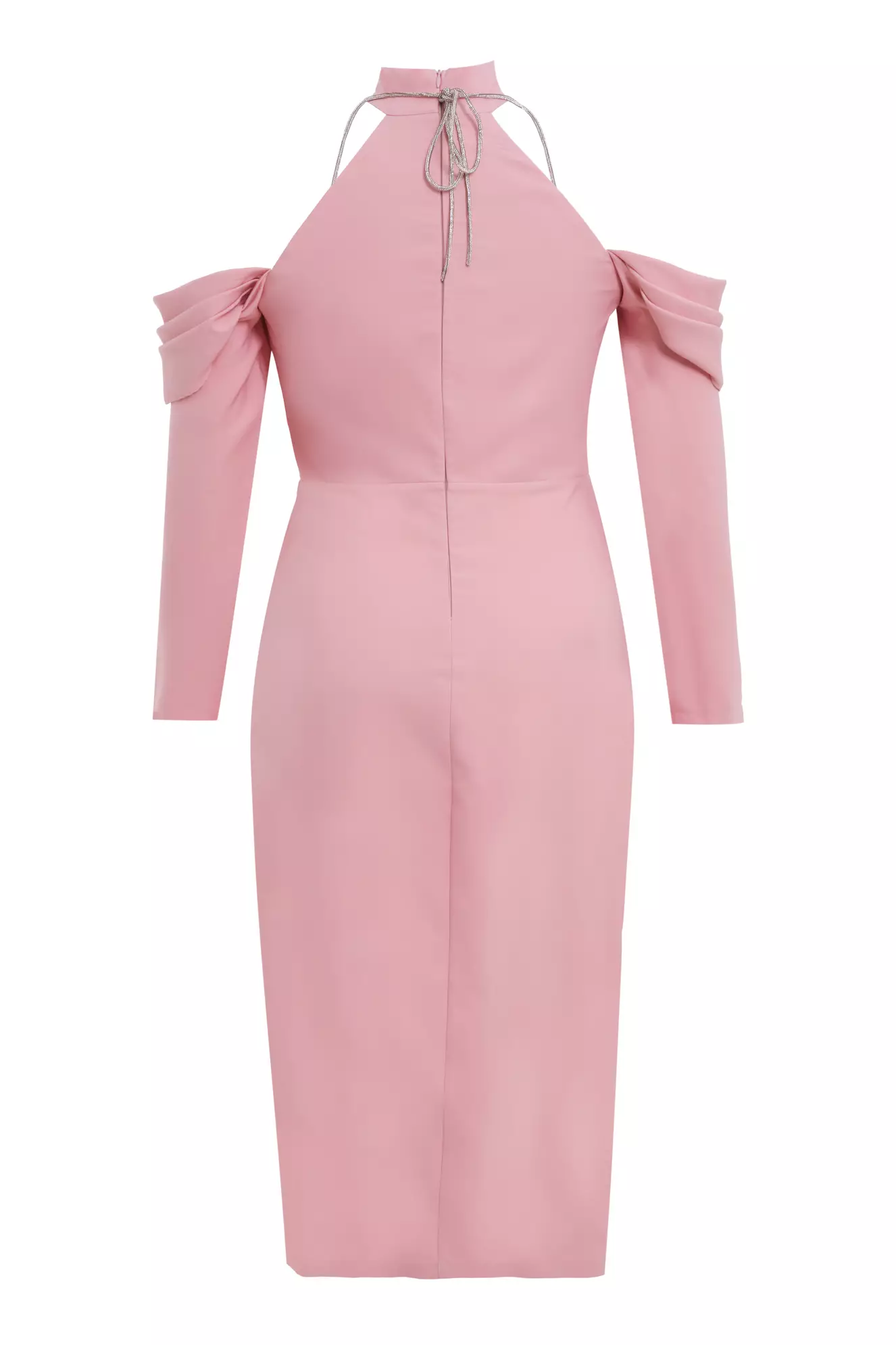 Blush Plus Size Crepe Long Sleeve Midi Dress