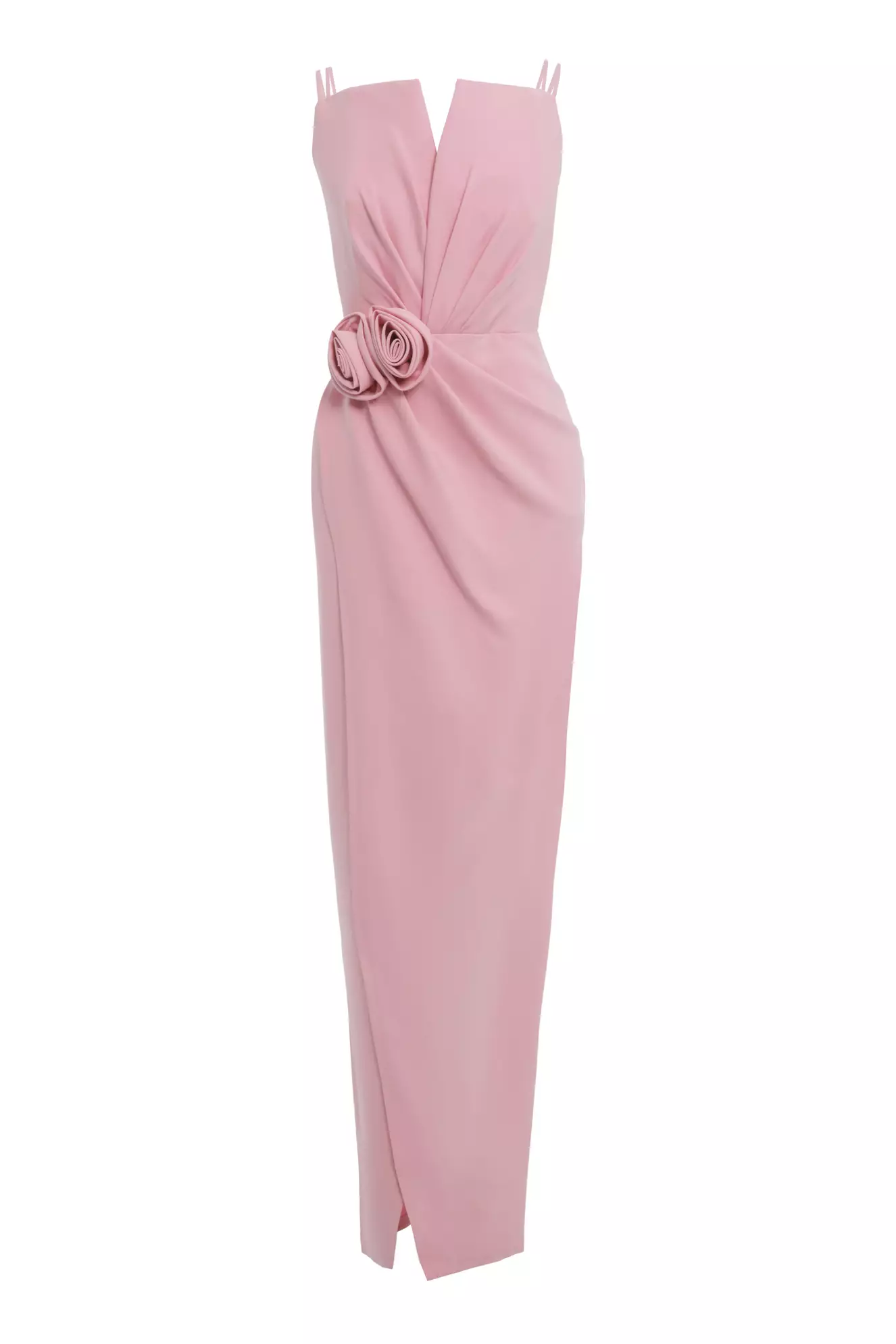 Blush Crepe Sleeveless Long Dress