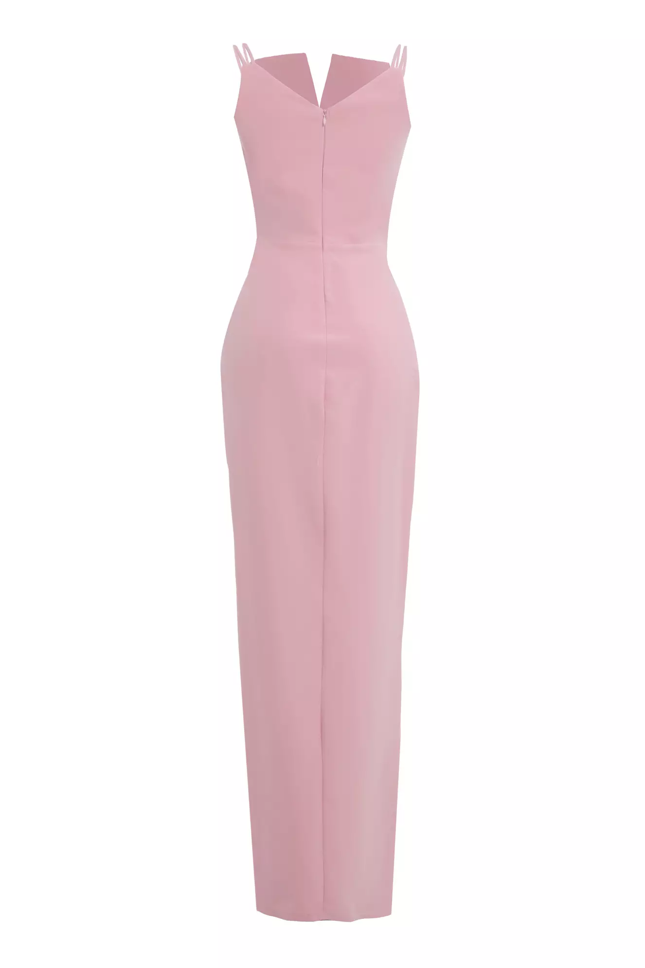Blush Crepe Sleeveless Long Dress