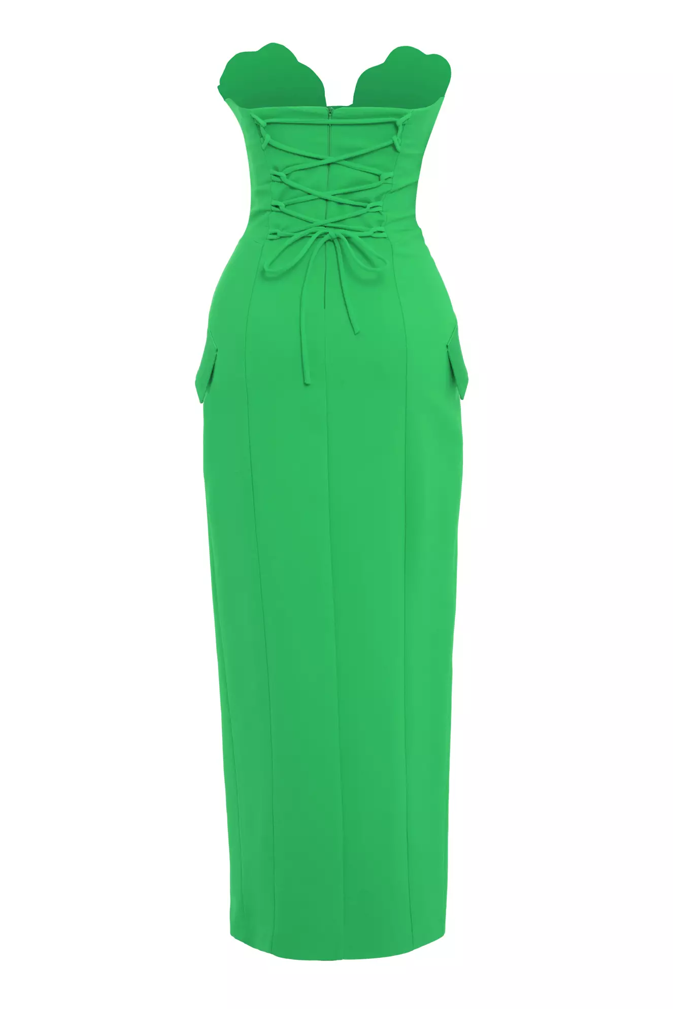Green Crepe Sleeveless Maxi Dress