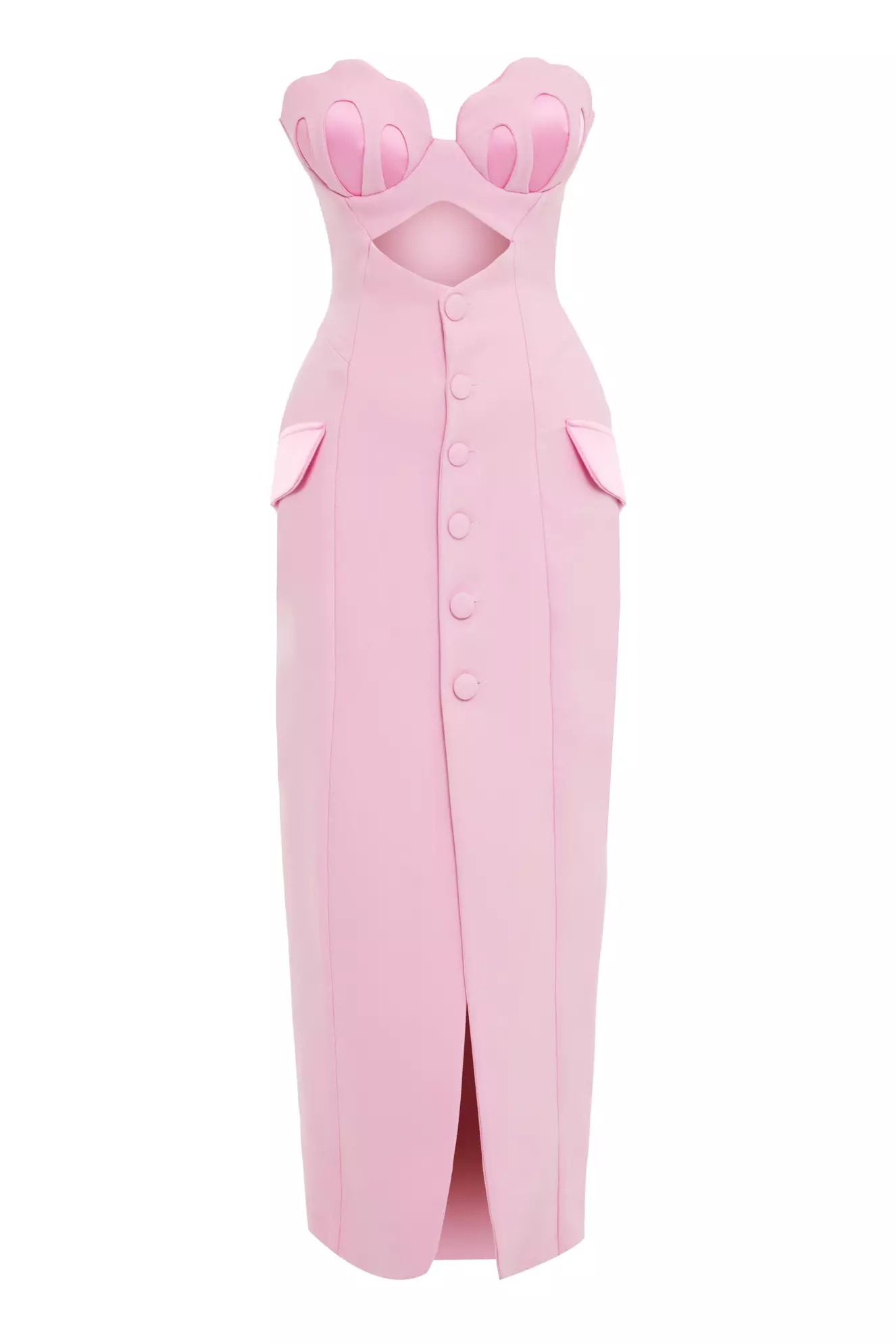 Blush Crepe Sleeveless Maxi Dress