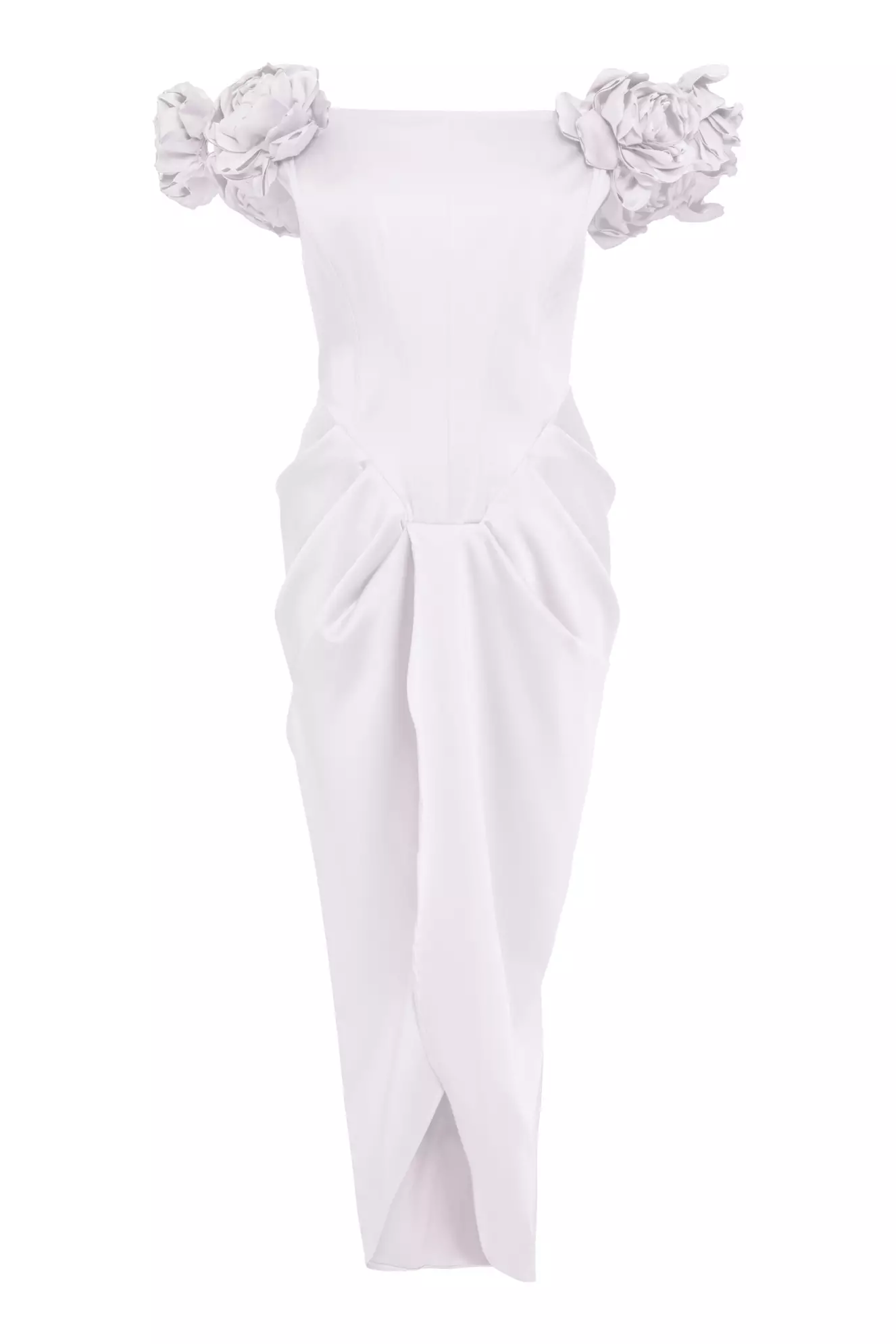 White Satin Sleeveless Long Dress