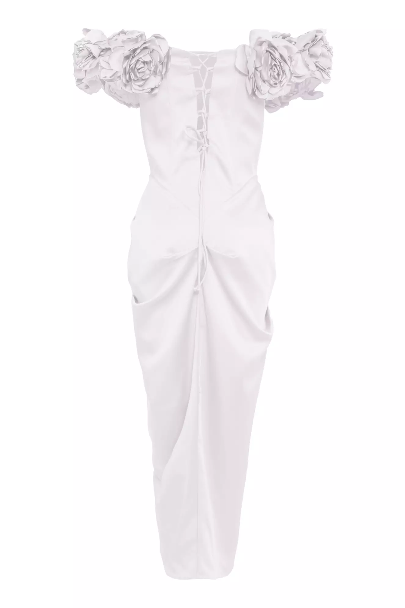 White Satin Sleeveless Long Dress