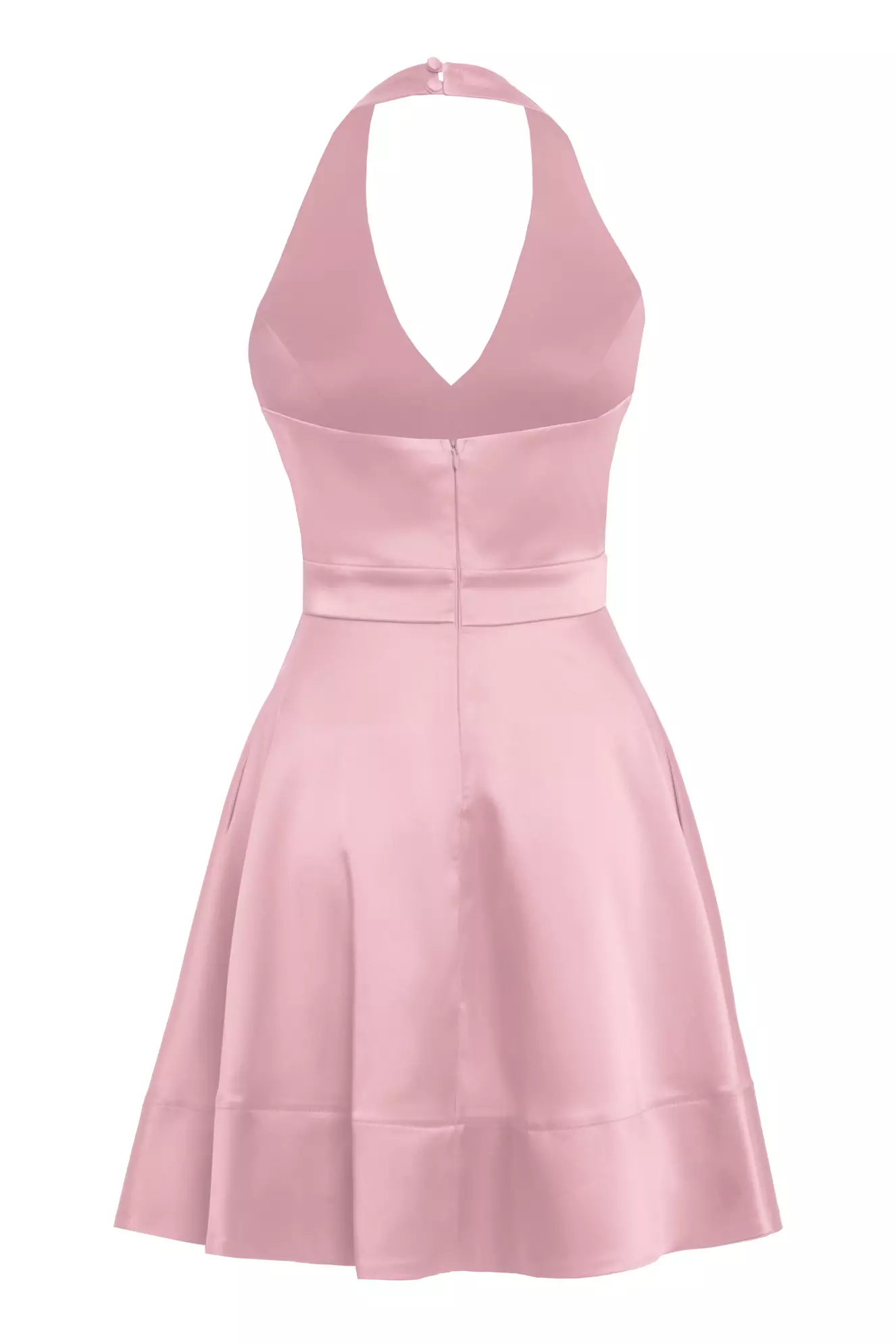 Blush Satin Sleeveless Mini Dress
