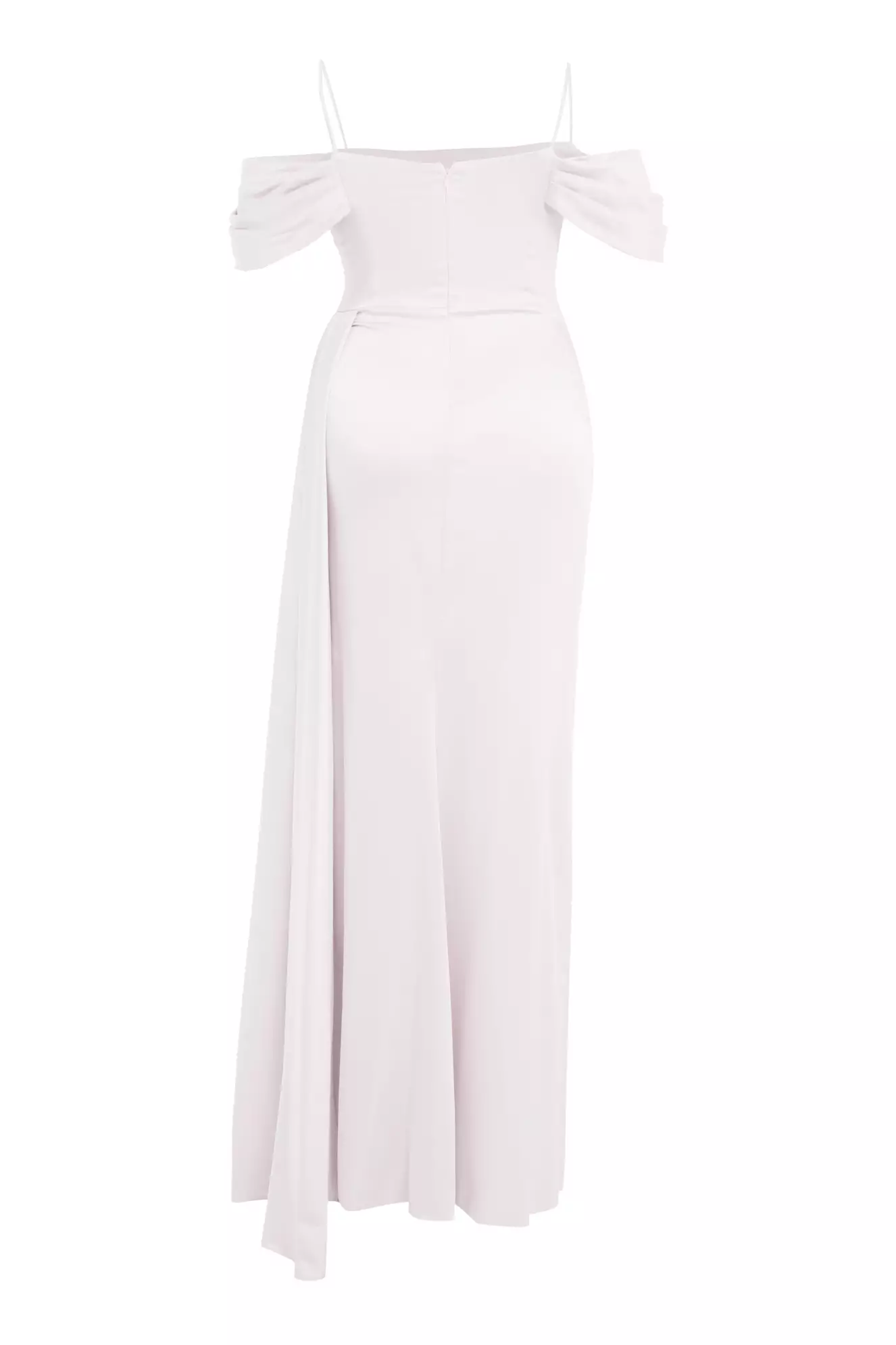 White Plus Size Satin Sleeveless Long Dress