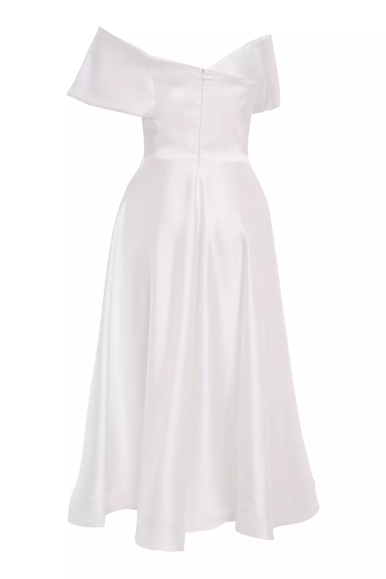 White Satin Sleeveless Long Dress