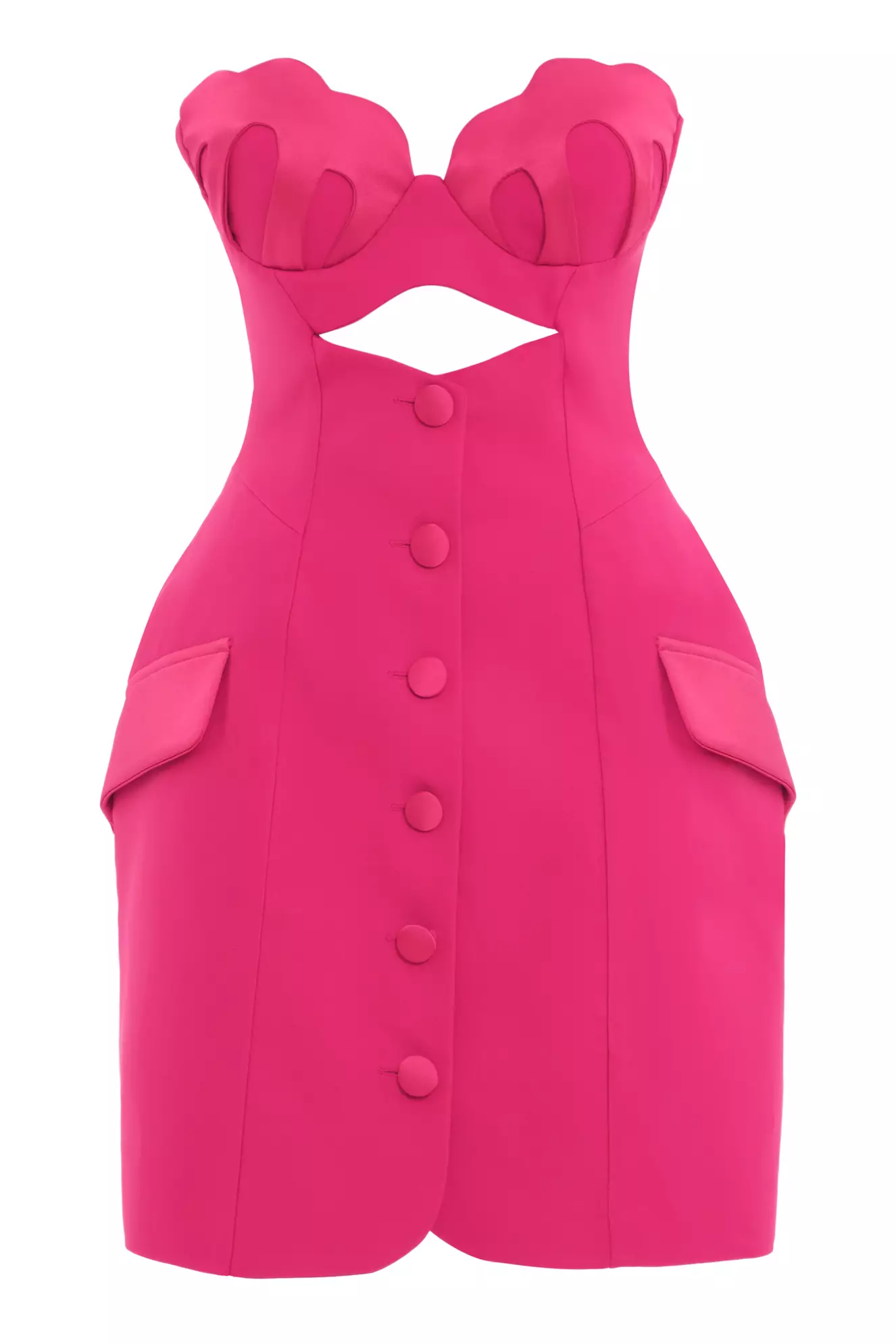 Fuchsia Crepe Sleeveless Mini Dress