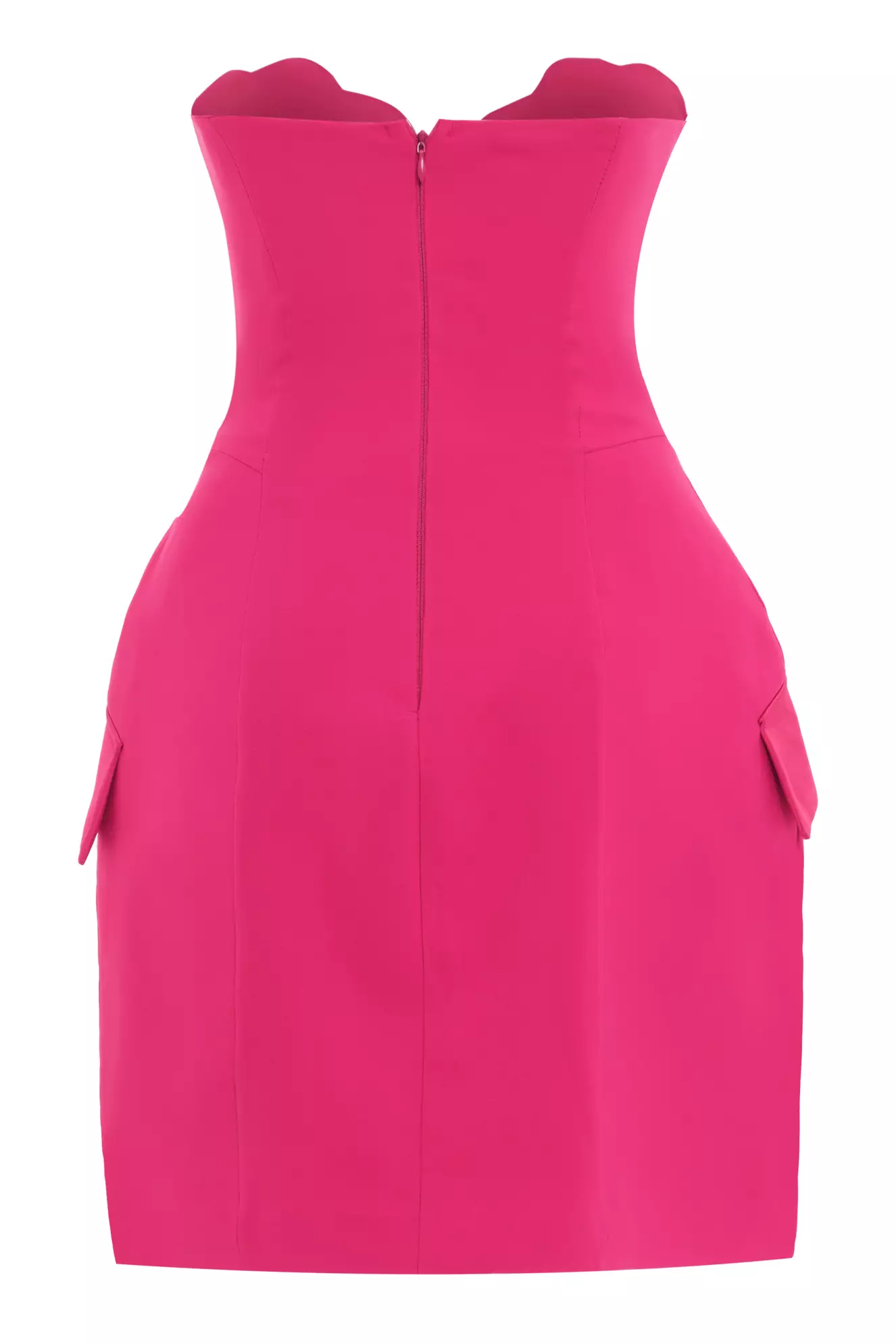 Fuchsia Crepe Sleeveless Mini Dress