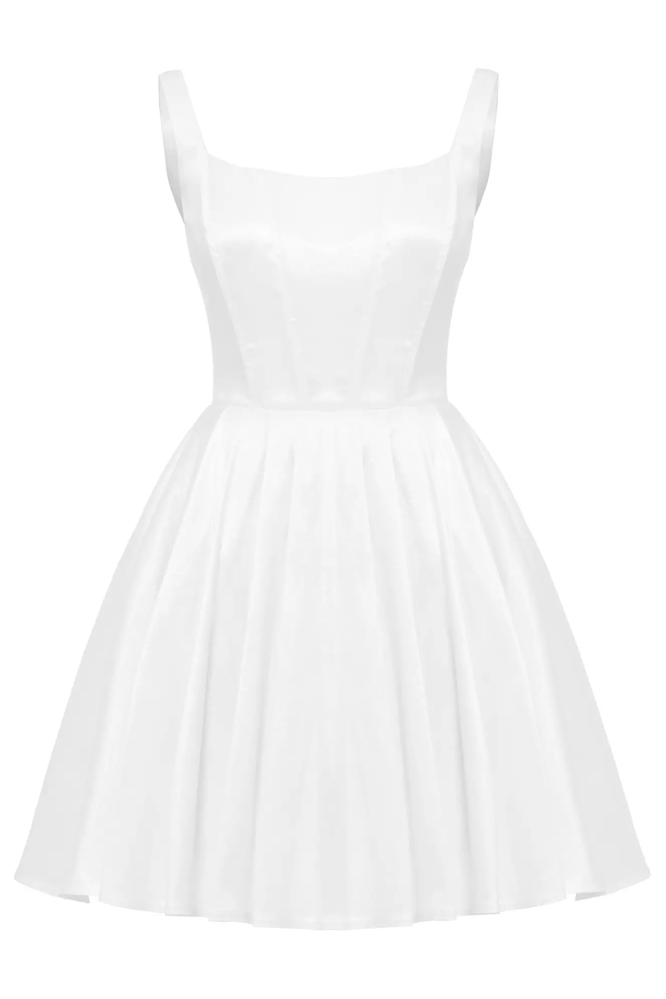 White Tafta Sleeveless Mini Dress