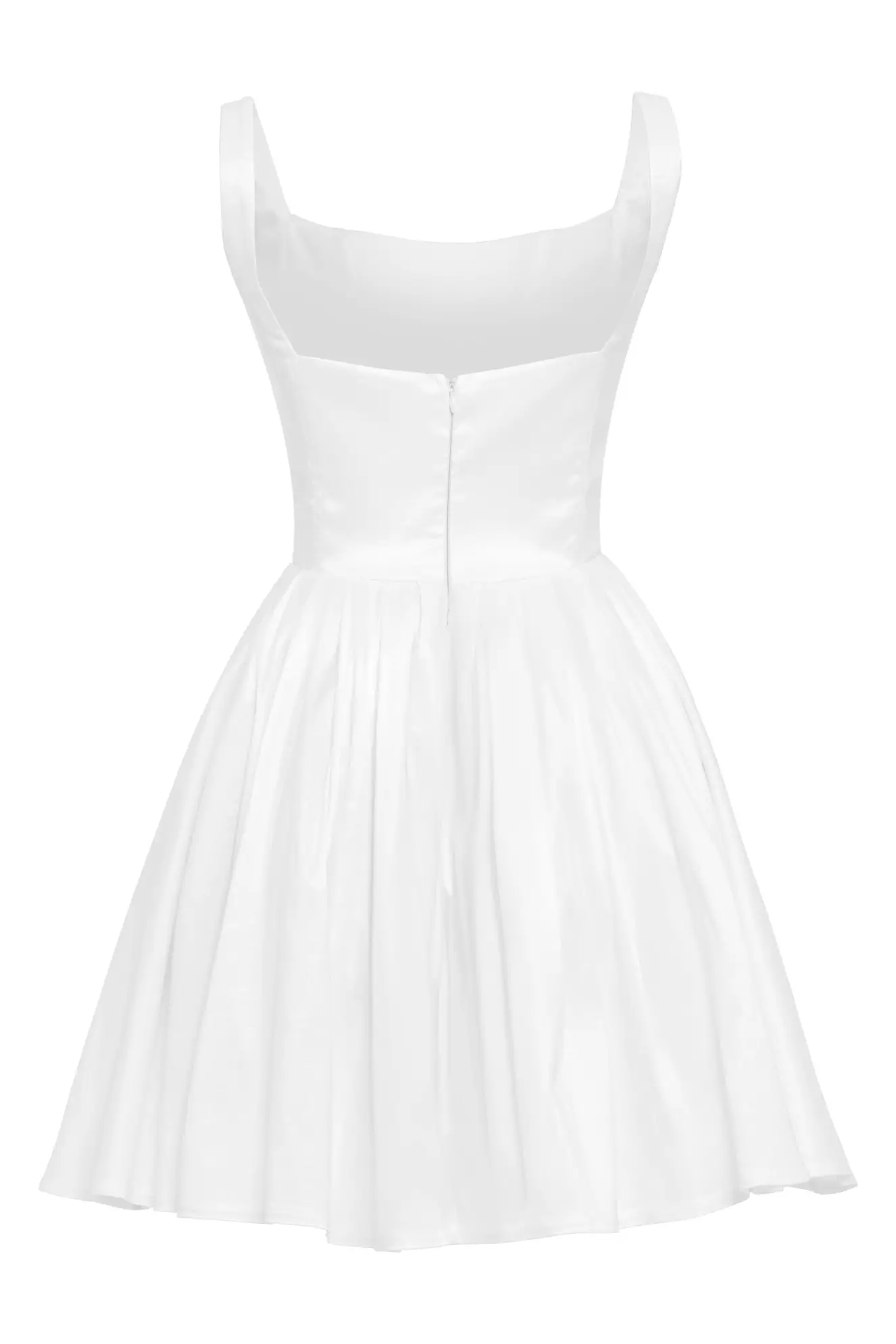 White Tafta Sleeveless Mini Dress