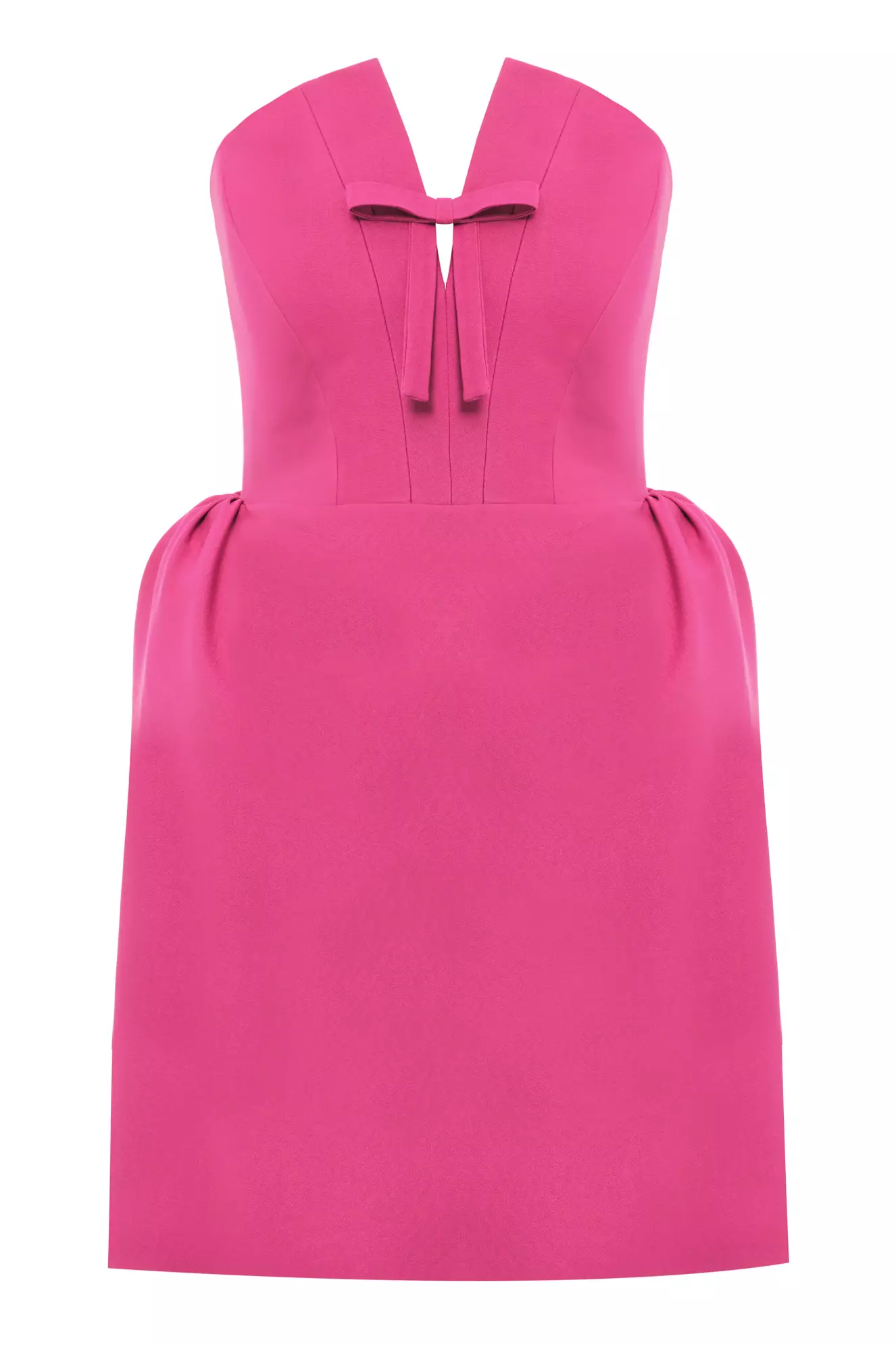Fuchsia Crepe Sleeveless Mini Dress