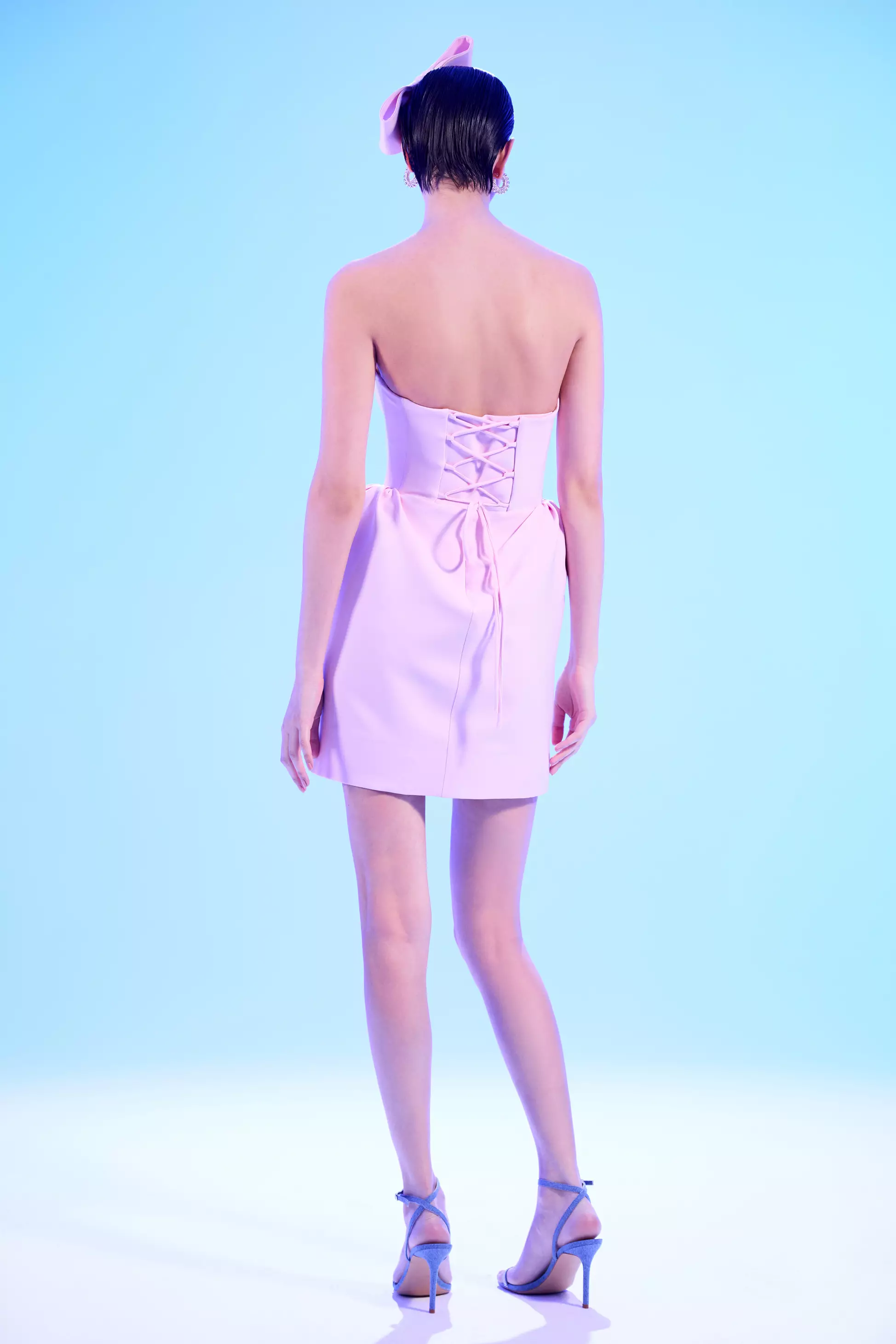 Blush Crepe Sleeveless Mini Dress