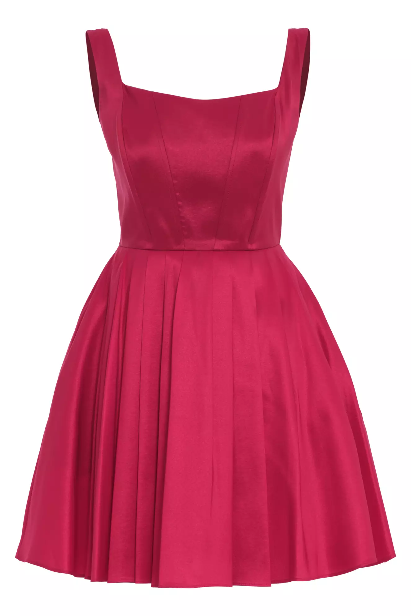 Fuchsia Tafta Sleeveless Mini Dress