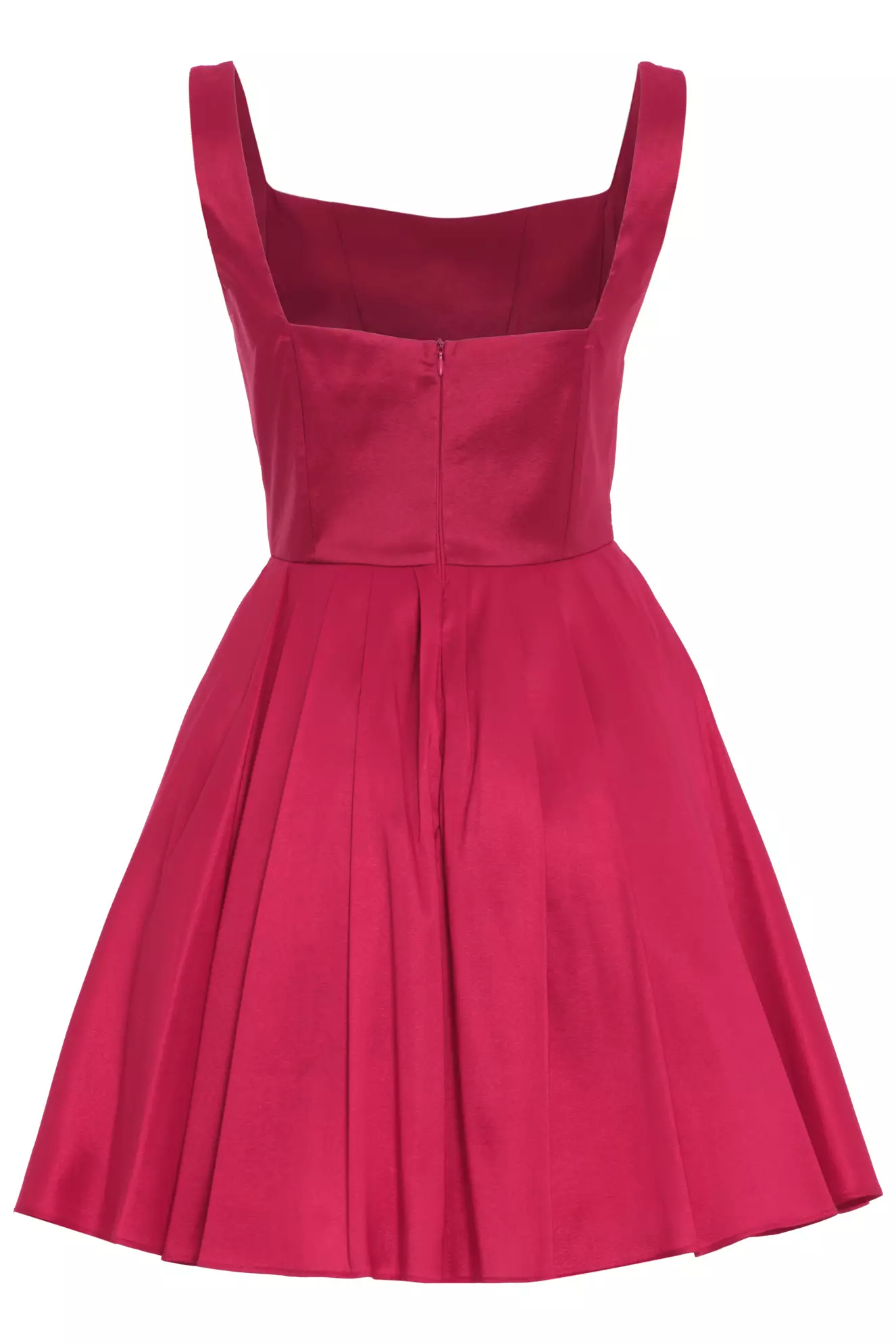 Fuchsia Tafta Sleeveless Mini Dress