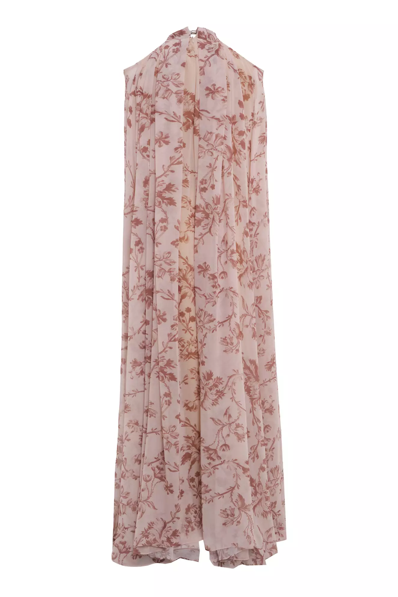 Printed sifon long sleeve long dress