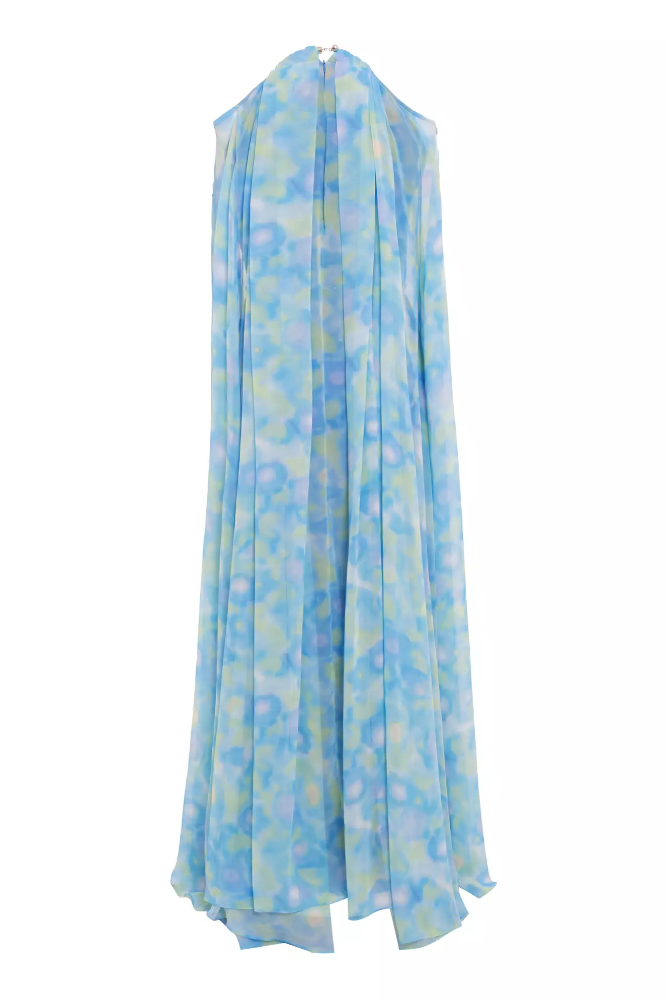 Printed Sifon Long Sleeve Long Dress