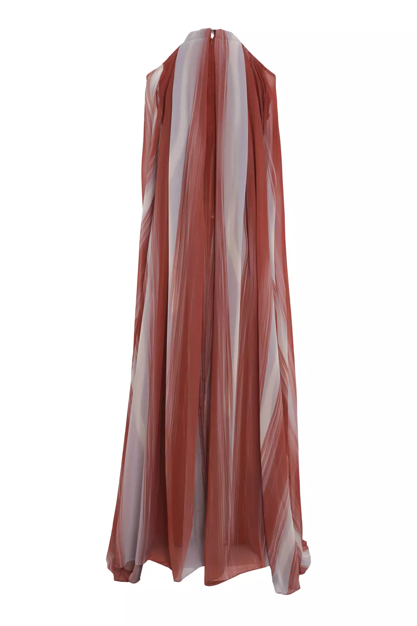 Printed Sifon Long Sleeve Long Dress