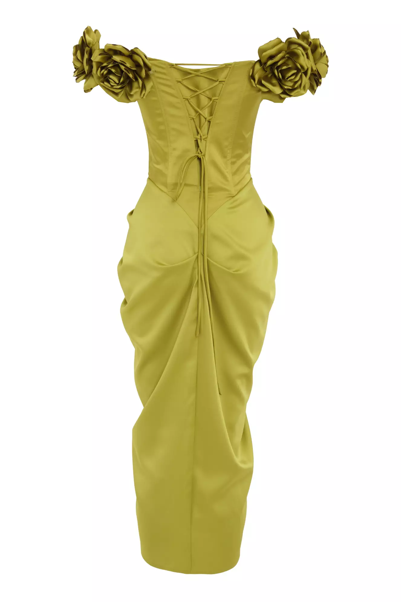 Pistachio Green Satin Sleeveless Long Dress