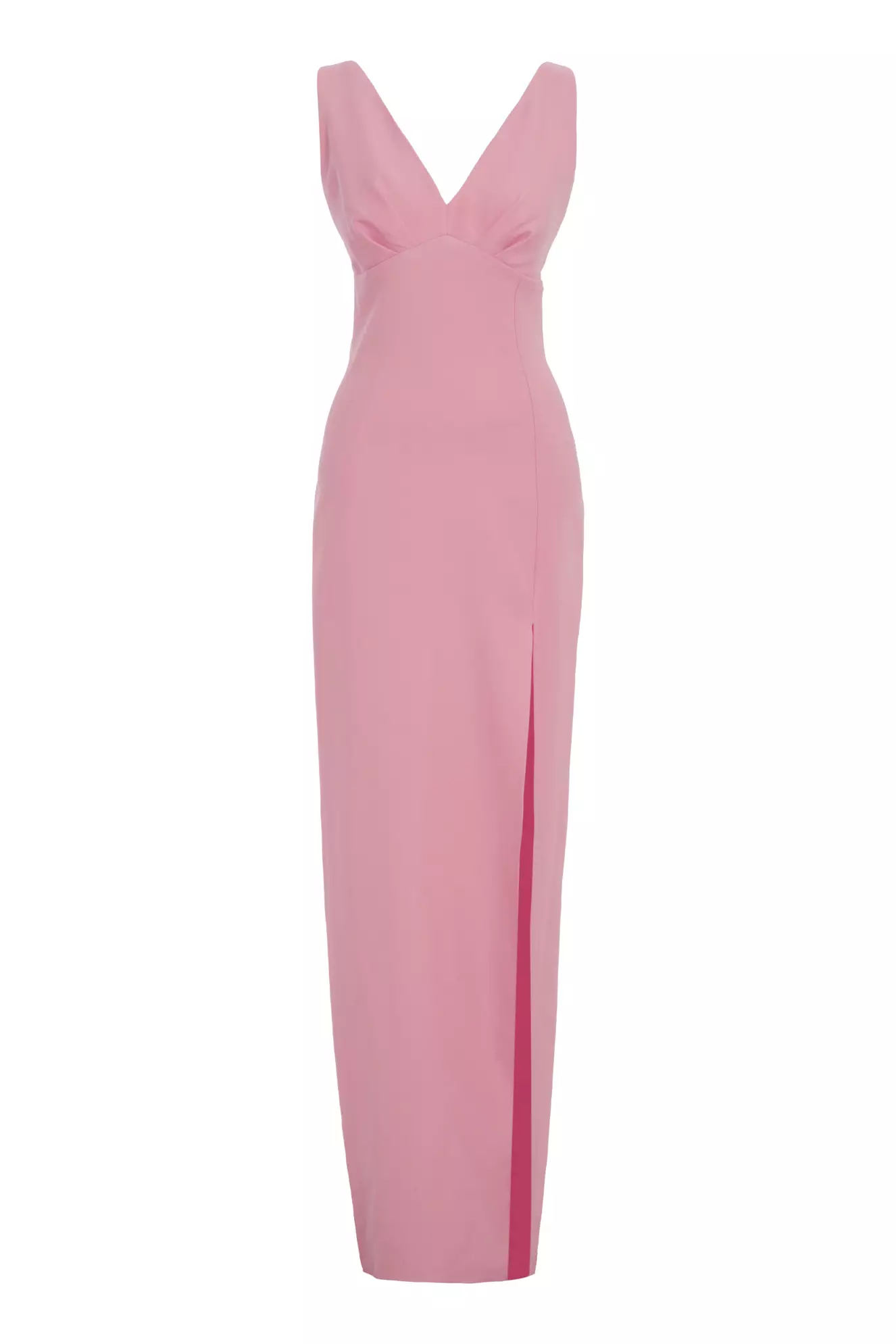 Blush Crepe Sleeveless Long Dress