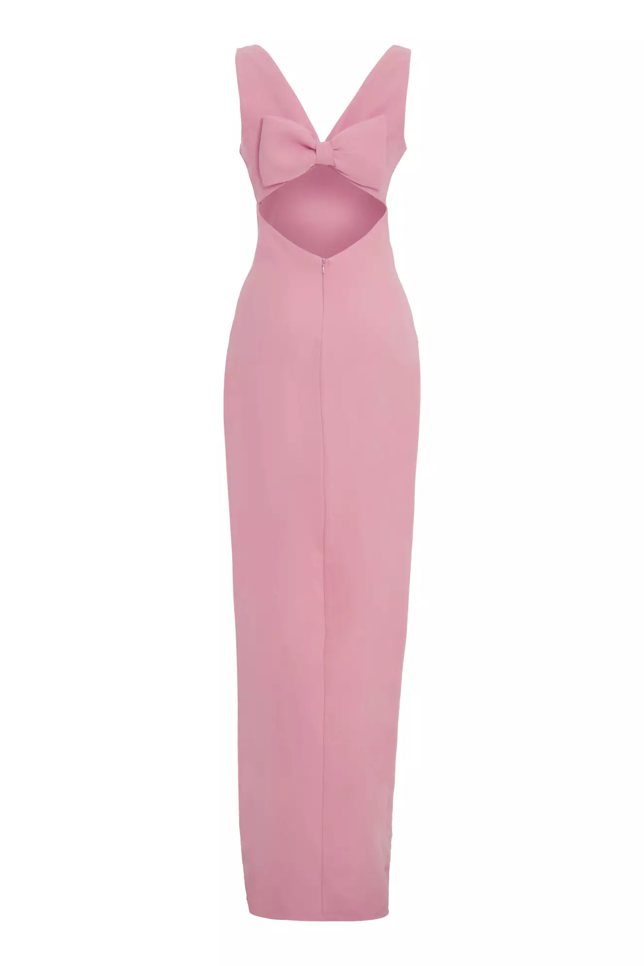 Blush Crepe Sleeveless Long Dress