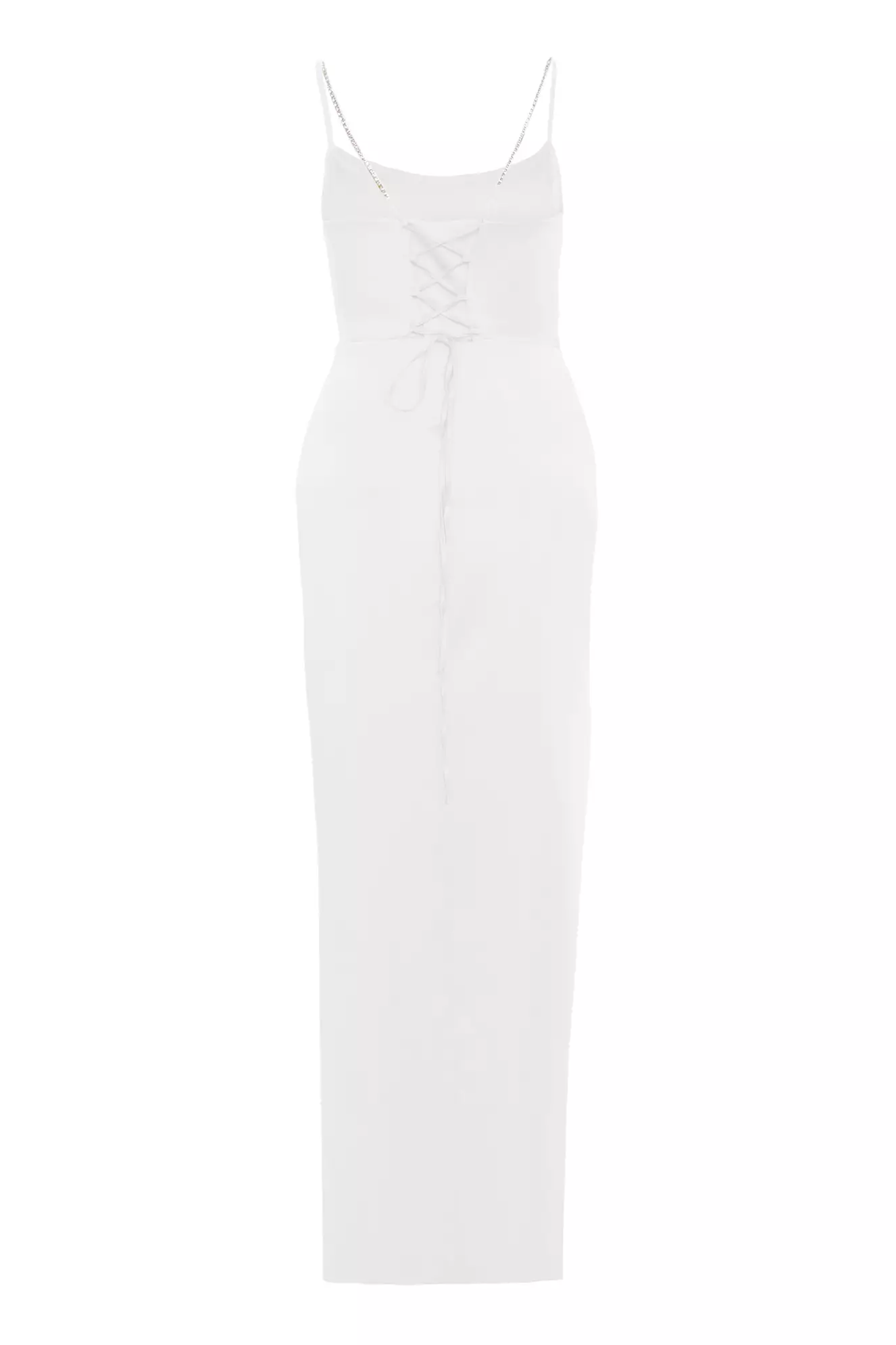 White Plus Size Satin Sleeveless Long Dress