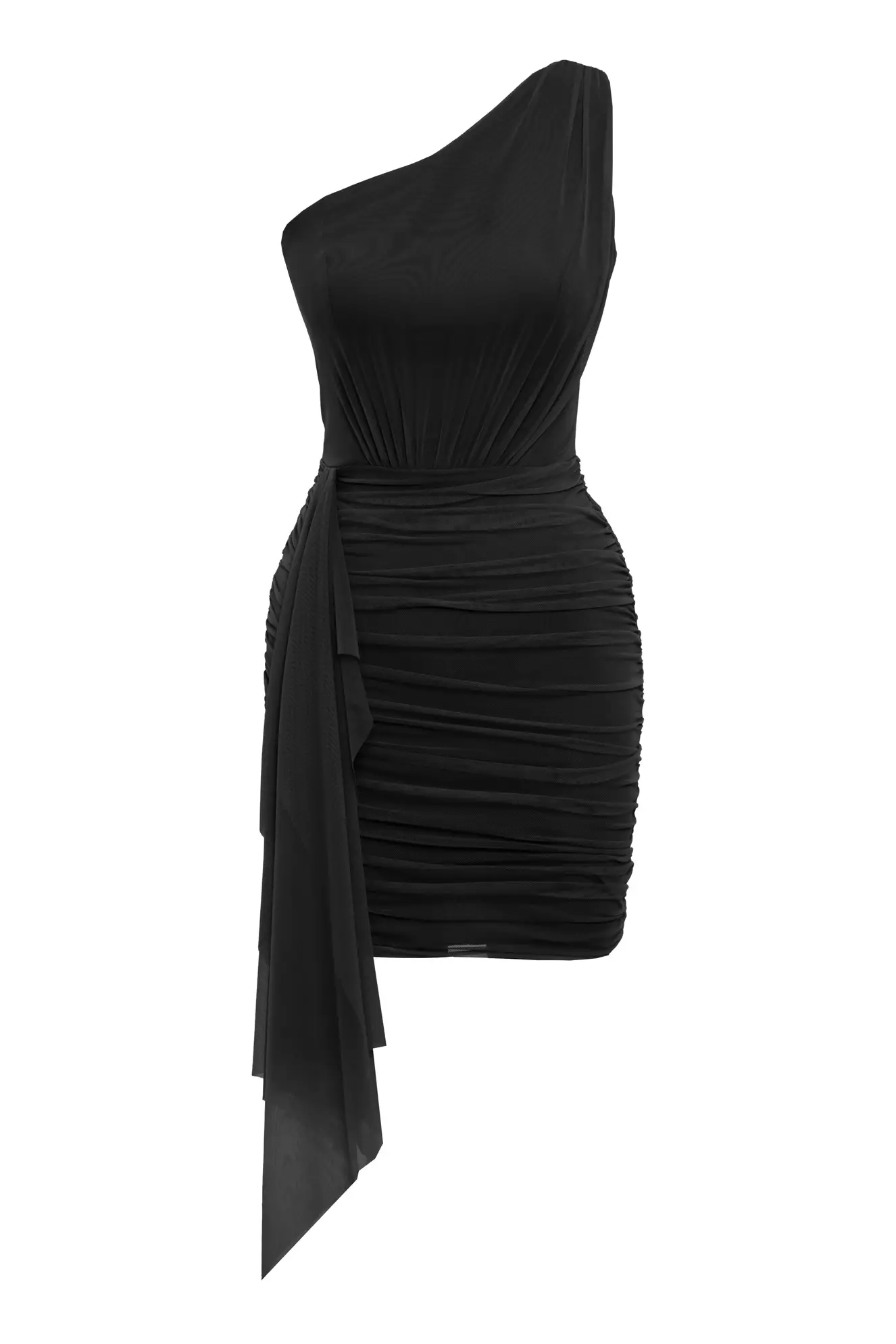 Black tulle sleeveless mini dress